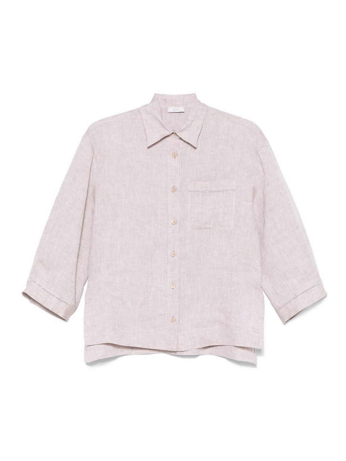 Peserico Beige Linen Shirt In Beige
