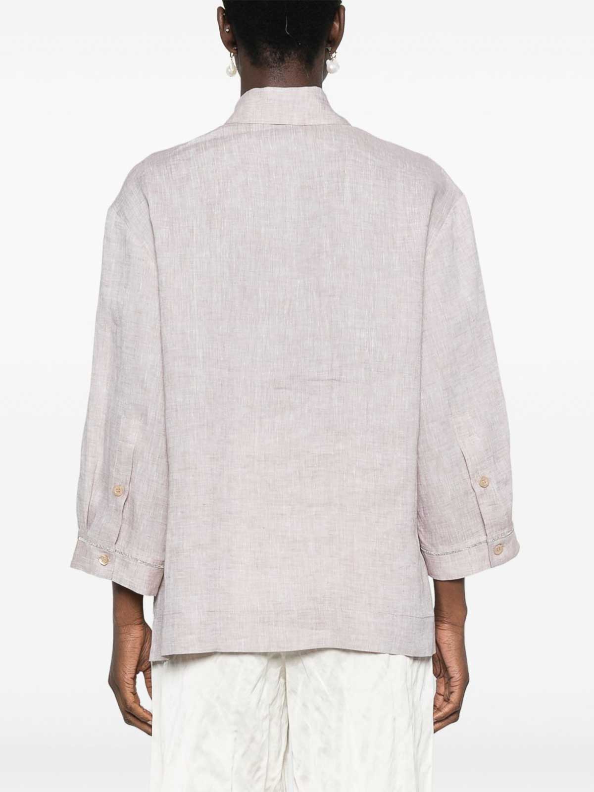 Peserico Beige Linen Shirt In Beige