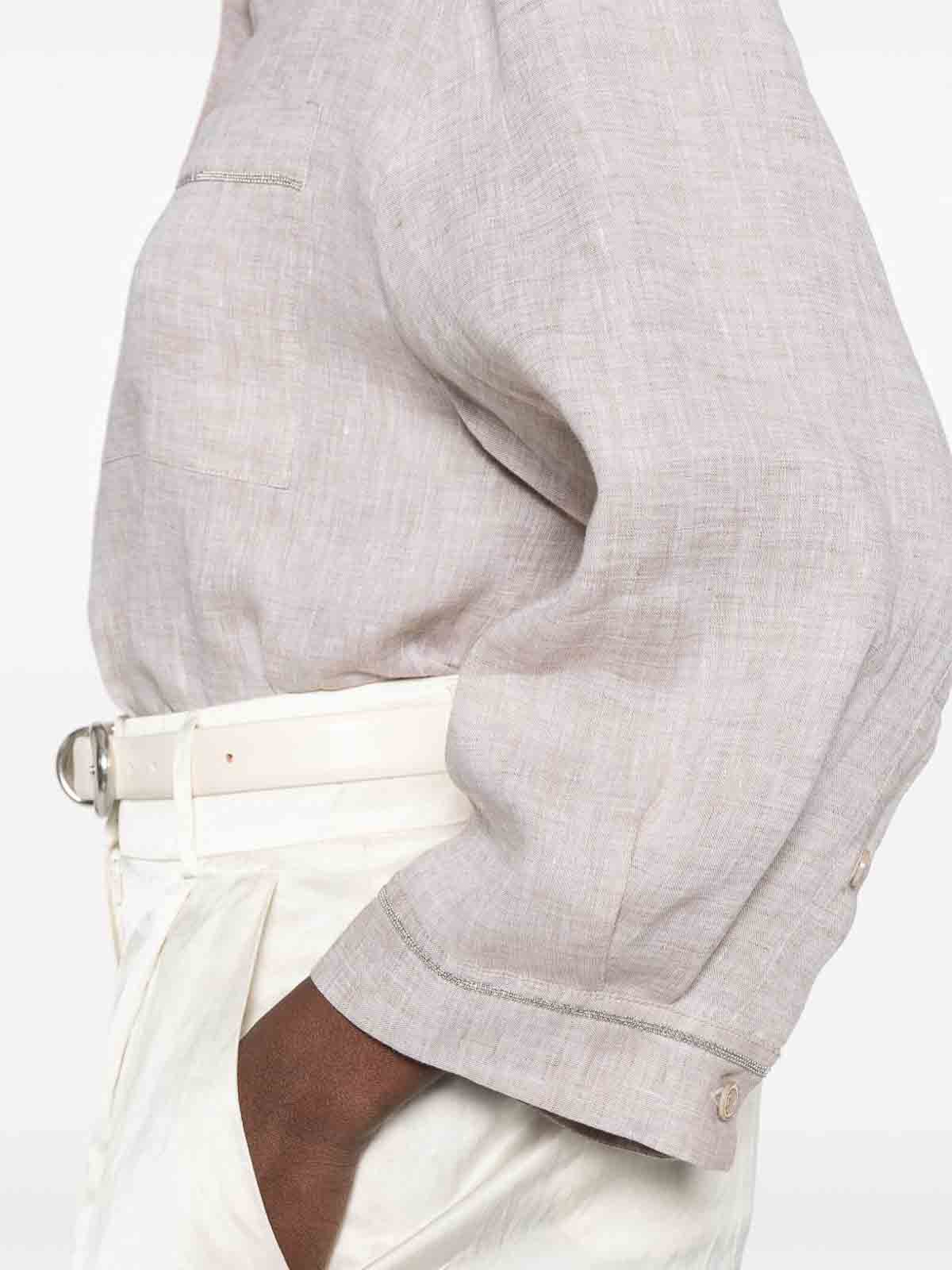 Peserico Beige Linen Shirt In Beige