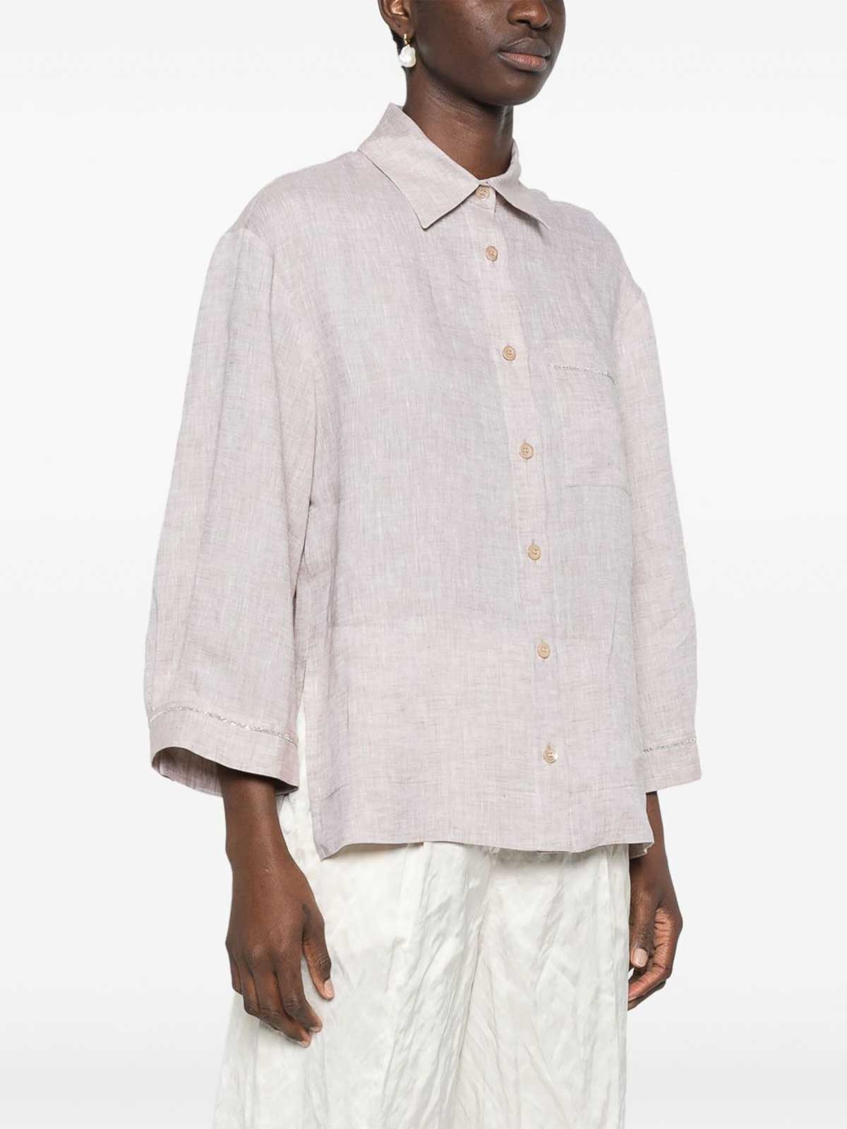 Peserico Beige Linen Shirt In Beige