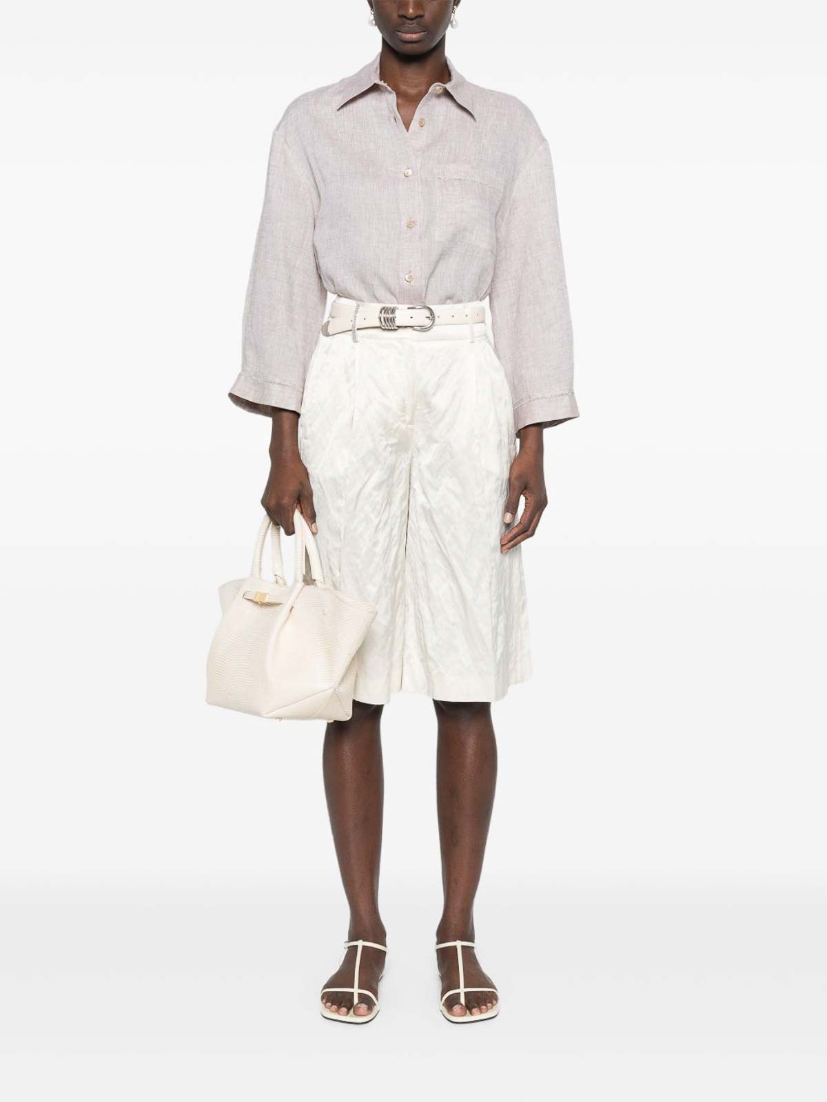 Peserico Beige Linen Shirt In Beige