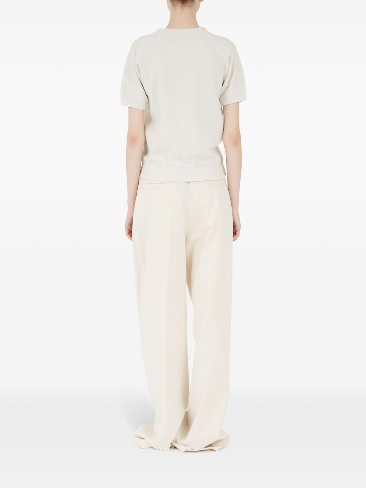 Maison Margiela Cream White Cotton Sweatshirt In Beige