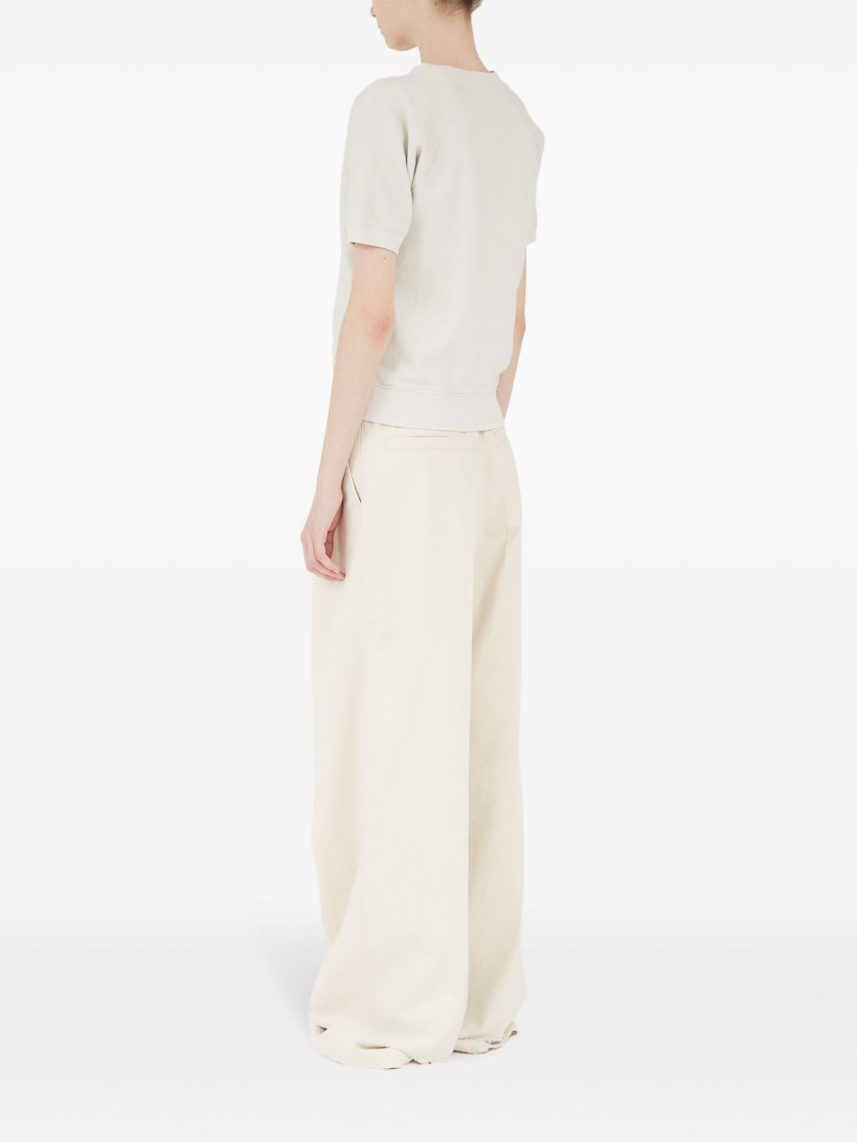 Maison Margiela Cream White Cotton Sweatshirt In Beige