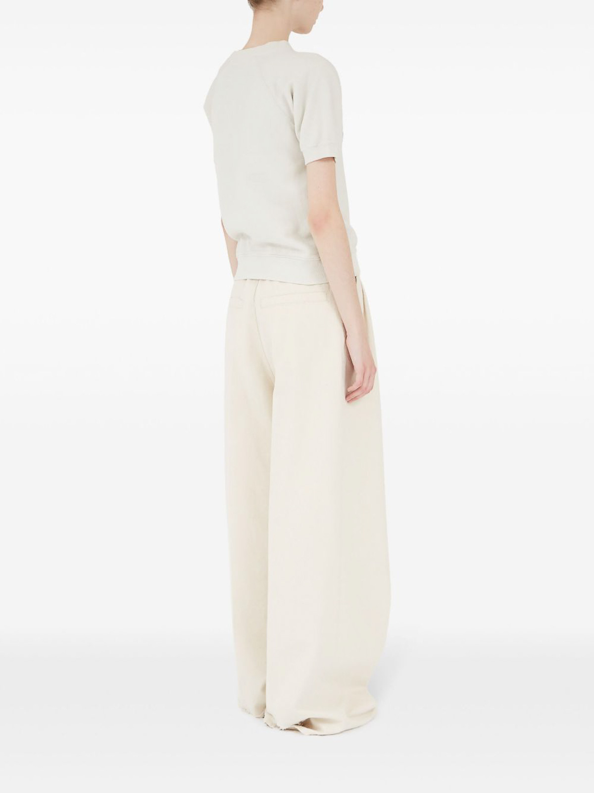 Maison Margiela Cream White Cotton Sweatshirt In Beige