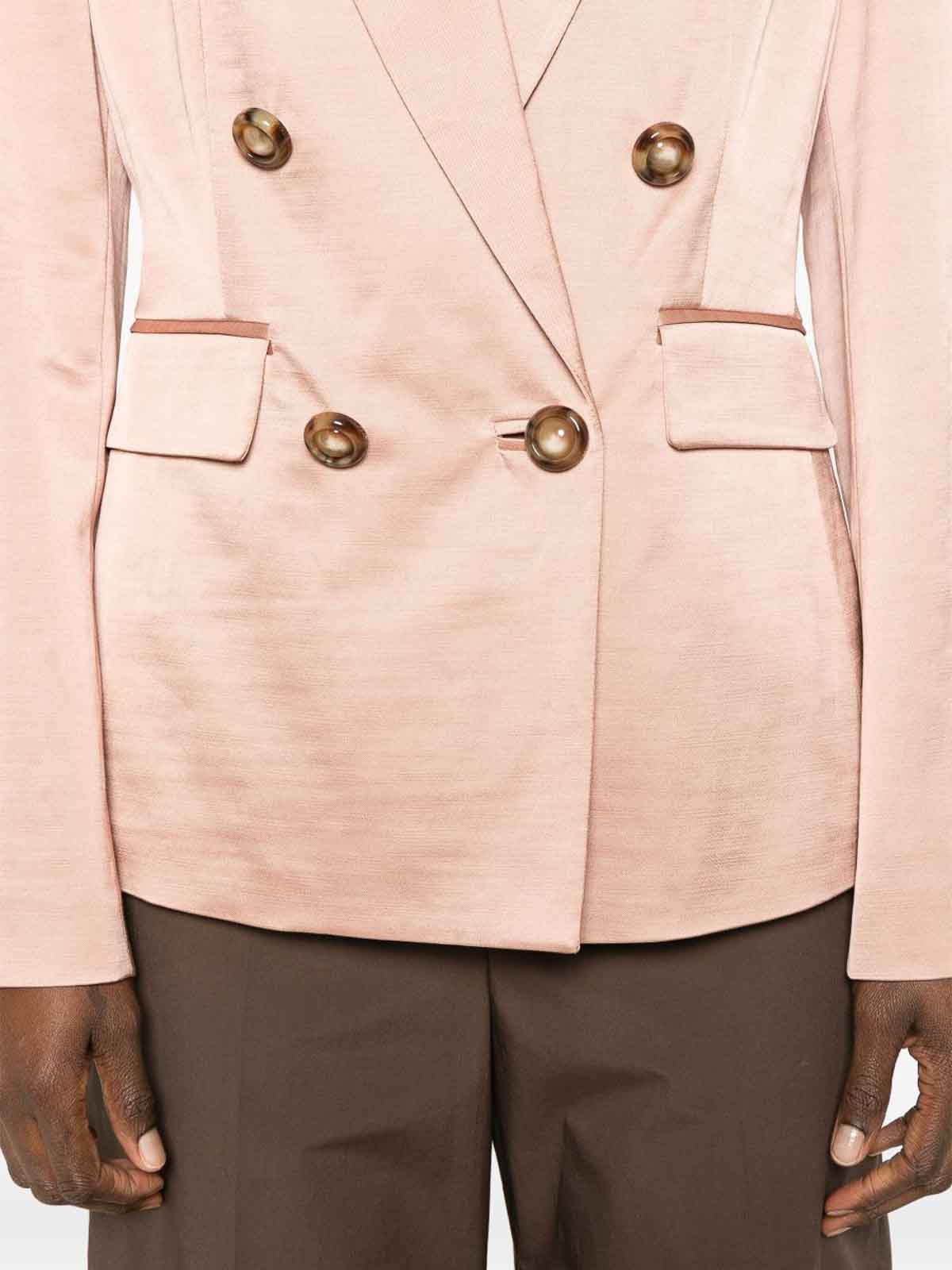 Pinko Tailored Double-breasted Jacket With Gold-tone Buttons In Pink