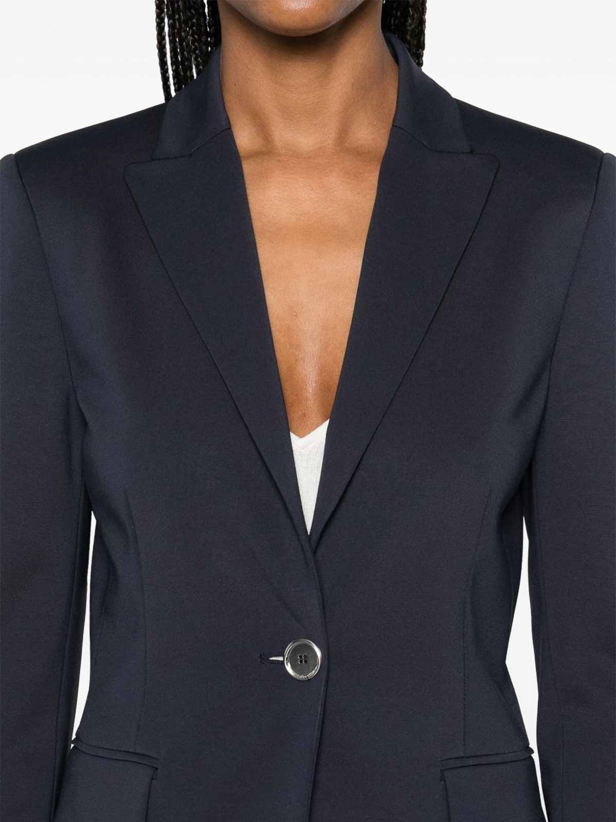 Pinko Tailored Blue Blazer With Single-button Closure In Blue