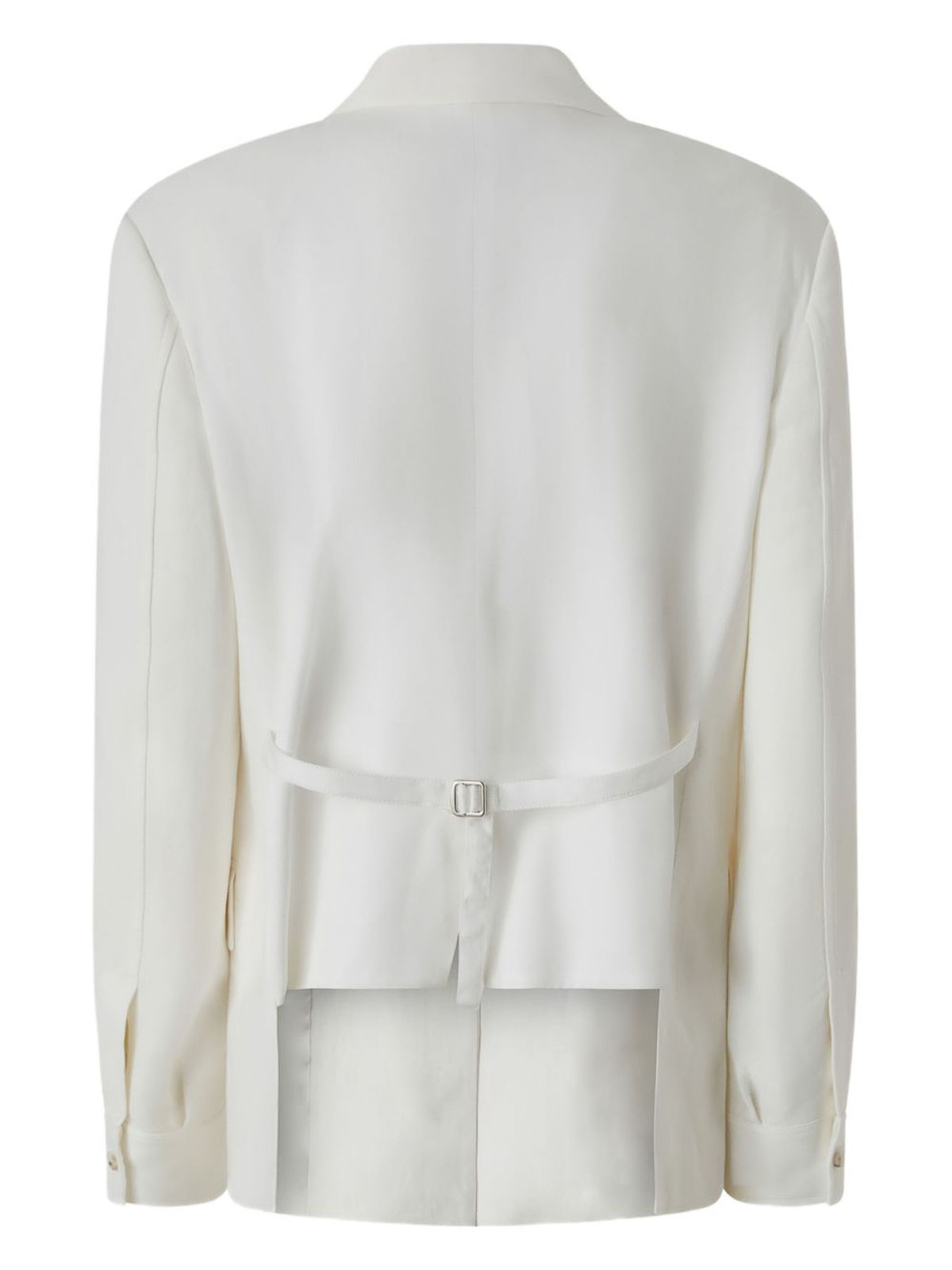 Pinko Tailored White Blazer With Adjustable Strap Detail In White