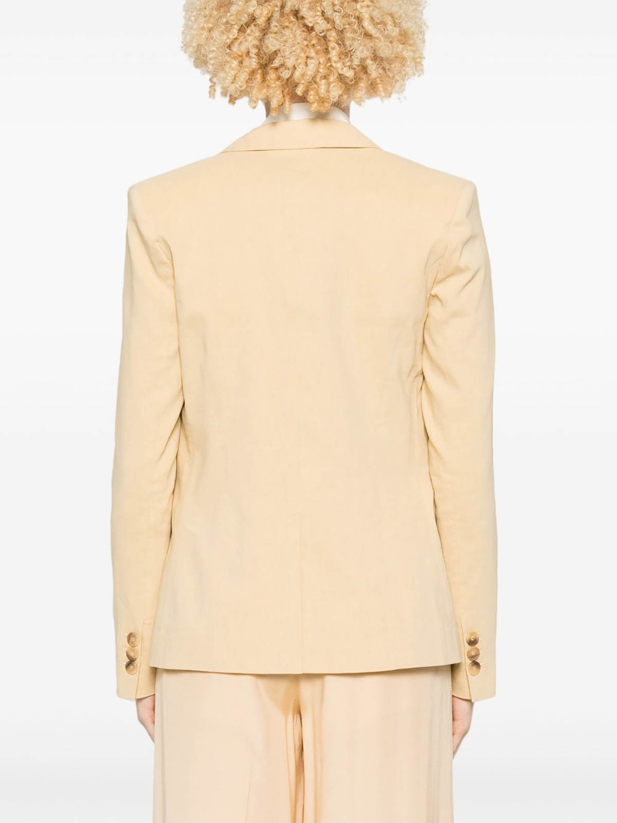 Pinko Yellow Tailored Jacket With Notched Lapels In Pink