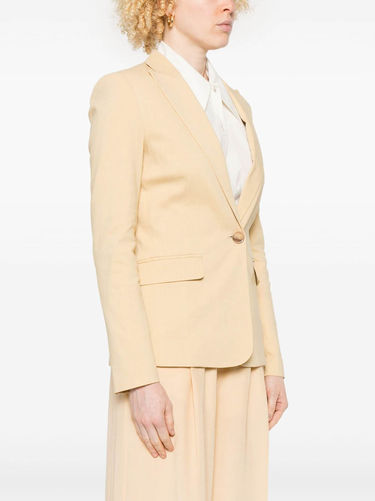 Pinko Yellow Tailored Jacket With Notched Lapels In Pink