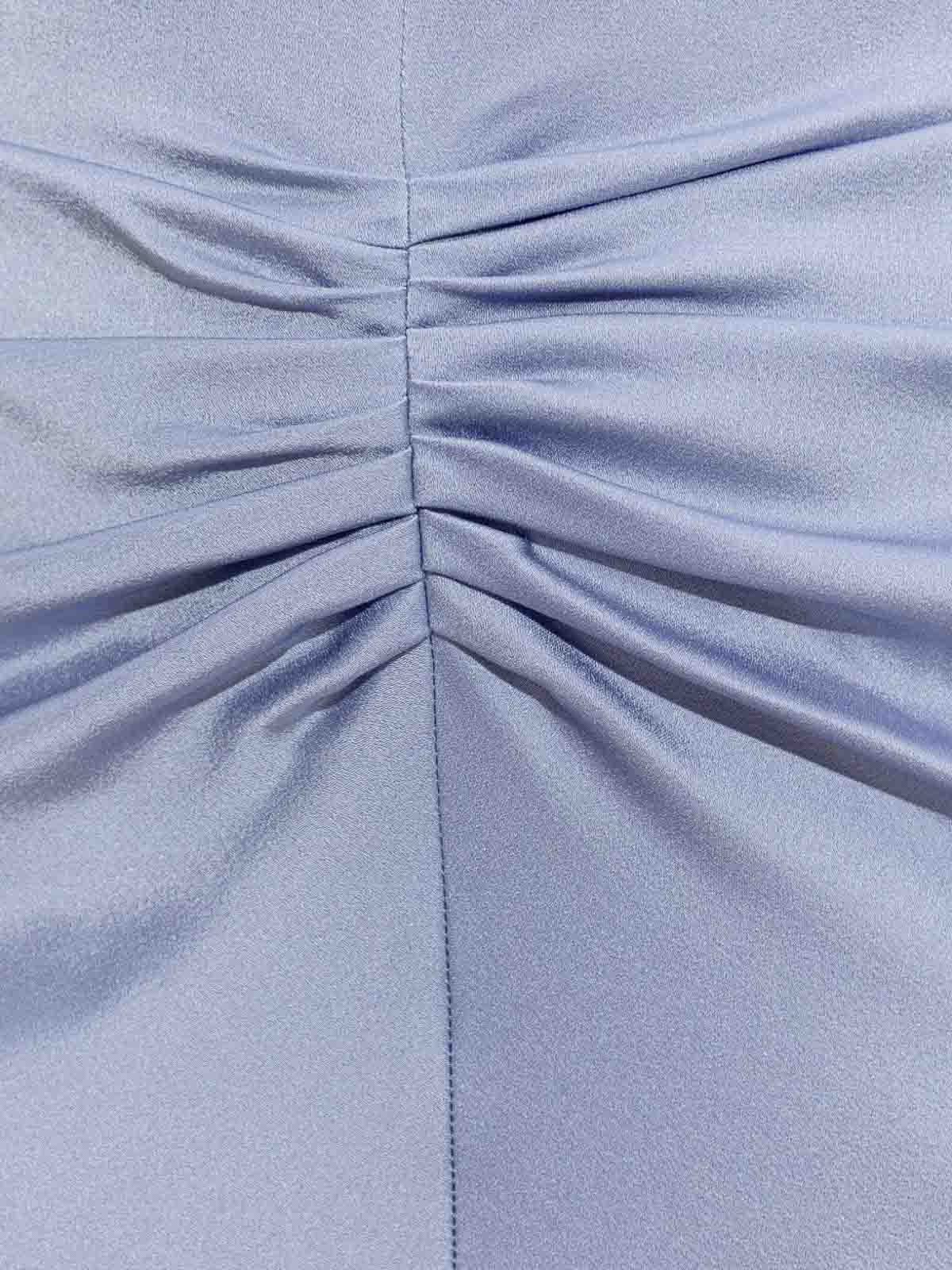 Victoria Beckham Midi Dress With Ruffles And Puff Sleeves In Blue