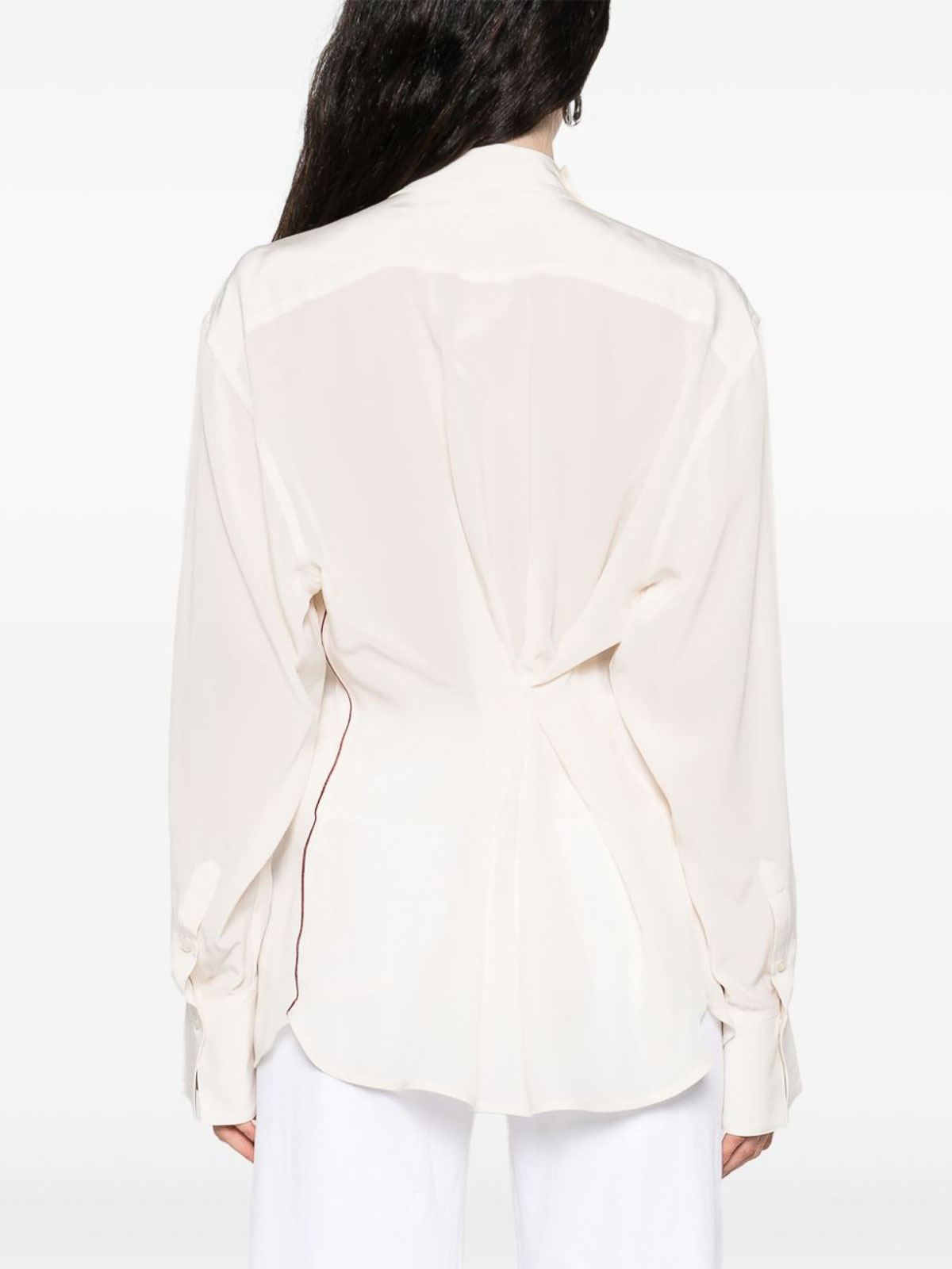 Victoria Beckham Ivory Silk Blouse In White