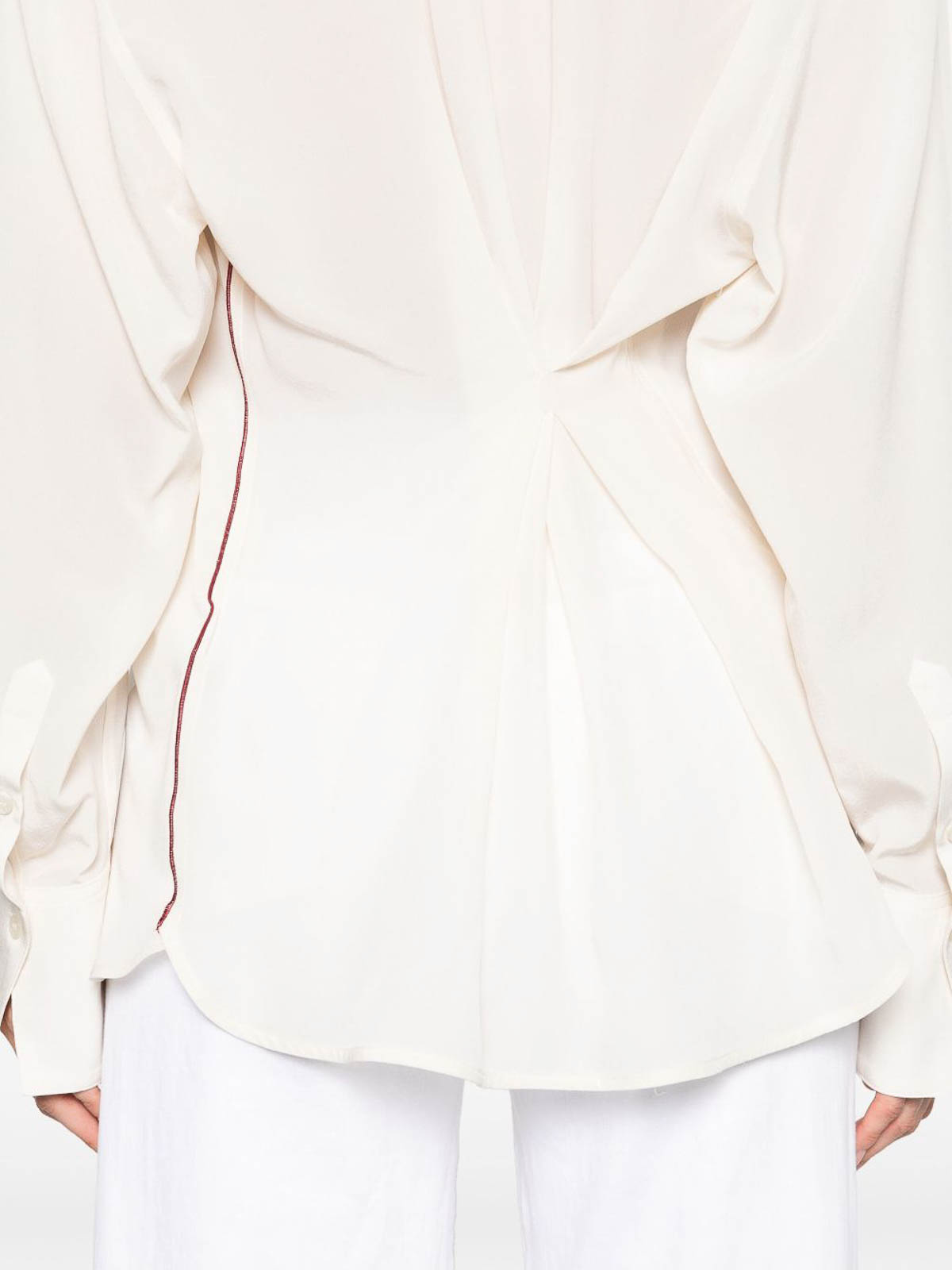 Victoria Beckham Ivory Silk Blouse In White