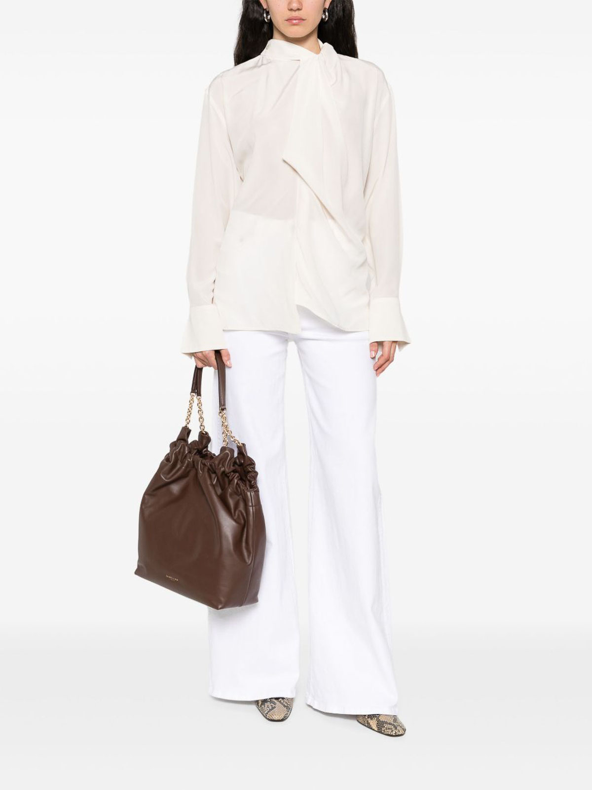 Victoria Beckham Ivory Silk Blouse In White