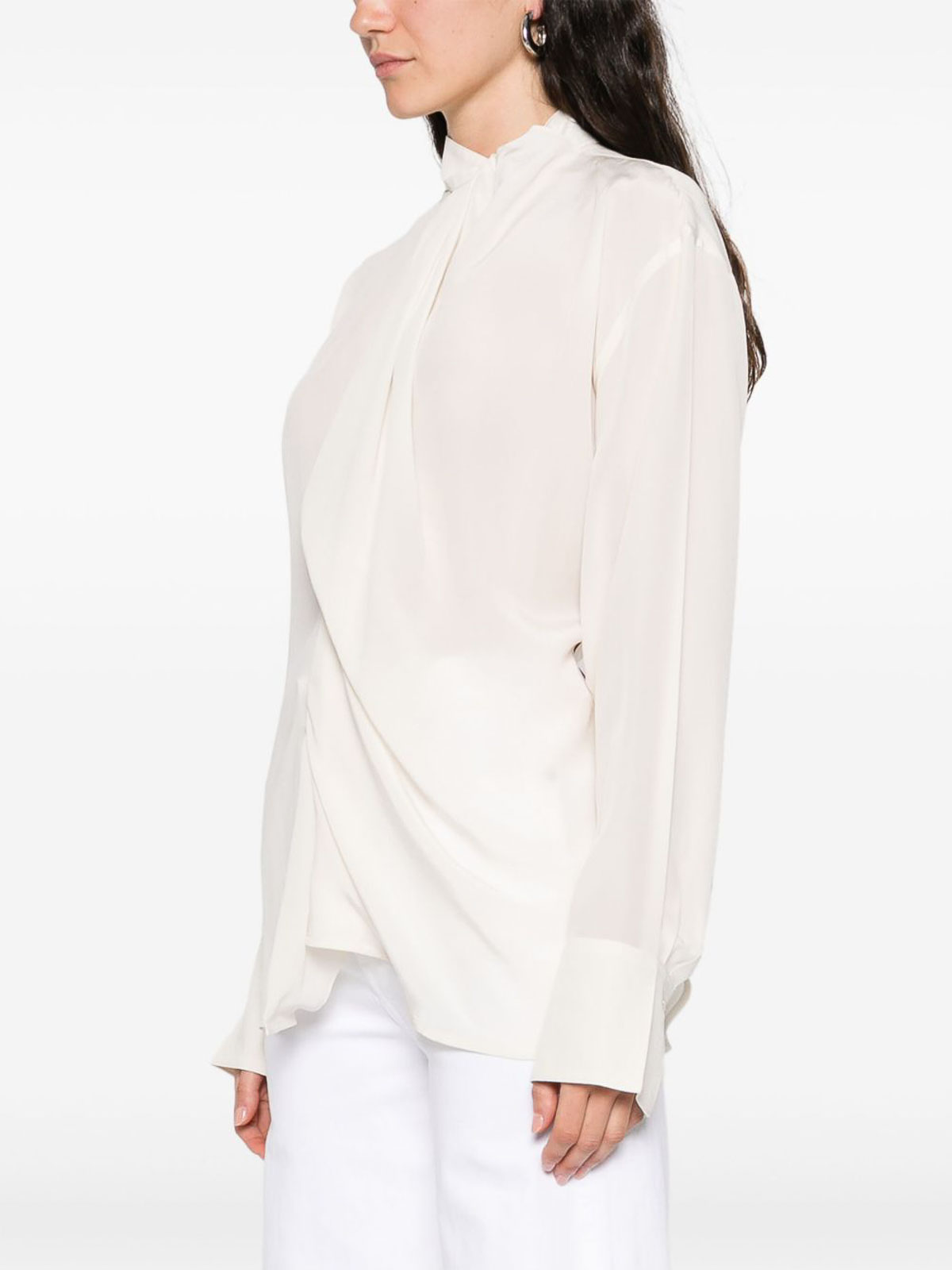 Victoria Beckham Ivory Silk Blouse In White