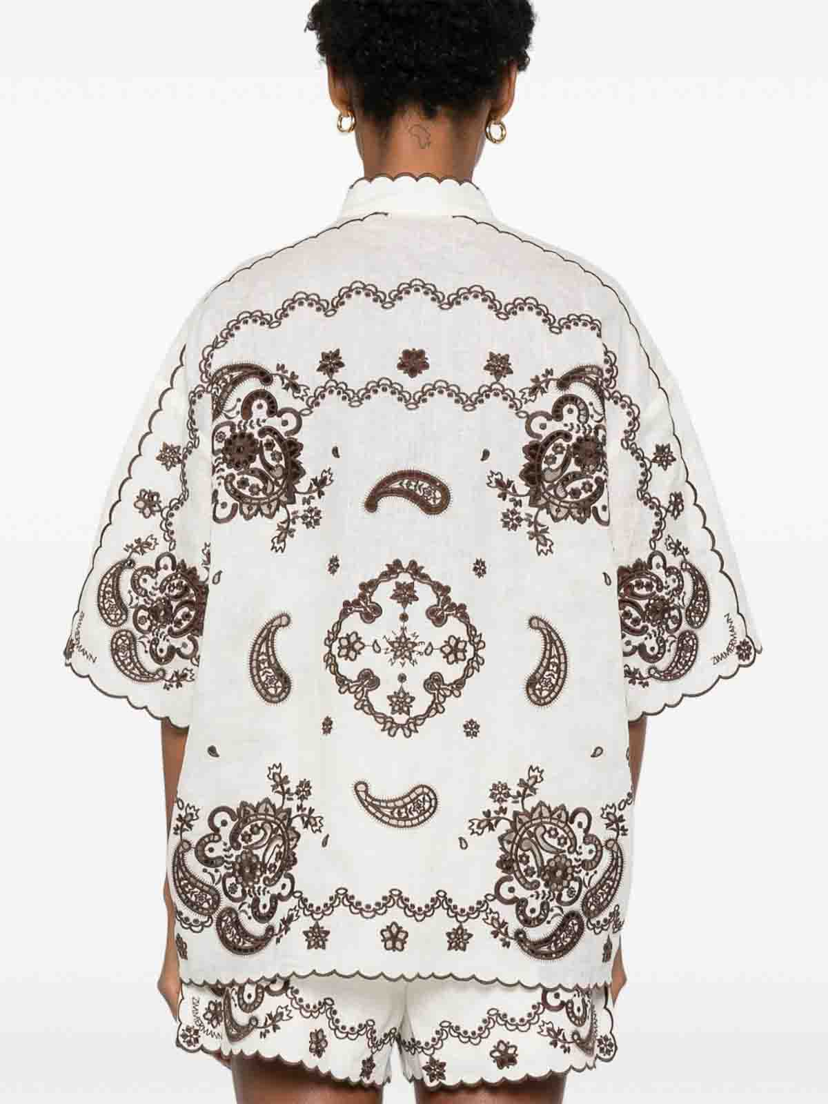 Zimmermann Ascension Embroidered Linen Shirt | 3287TSS253IVCH