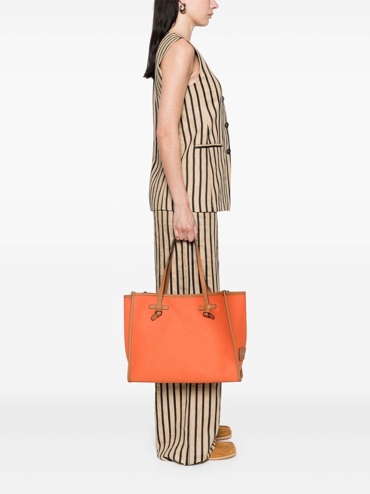トートバッグ GIANNI CHIARINI Woman Tote bags Orange BS6850COMMCNVSE 13934 Gianni Chiarini Marcella Orange Cotton Shopping Bag