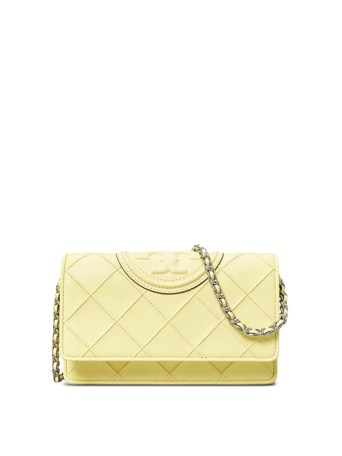 Tory Burch Leather Crossbody Bag In Pastel Yellow In Yellow