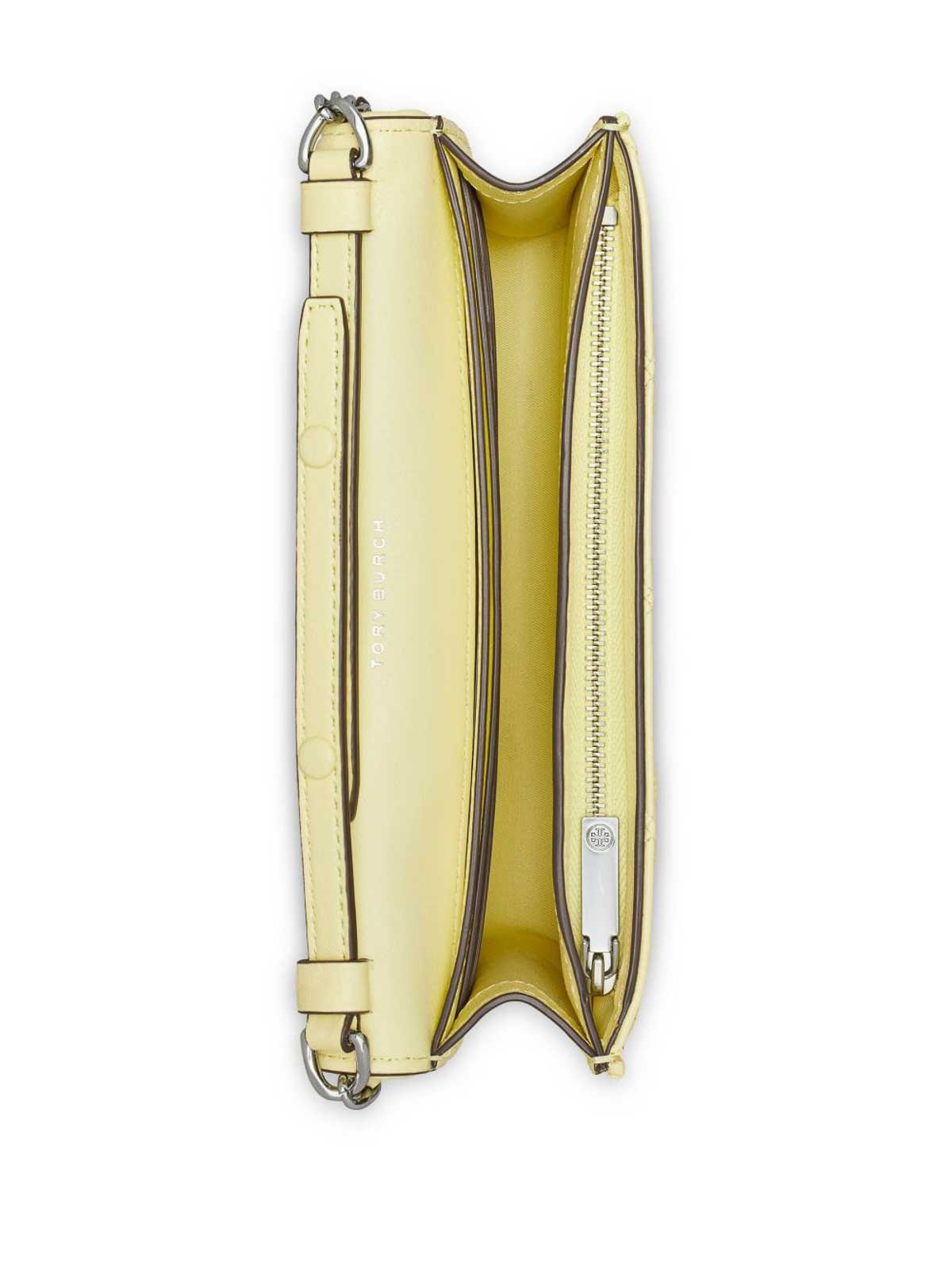 Tory Burch Leather Crossbody Bag In Pastel Yellow In Yellow