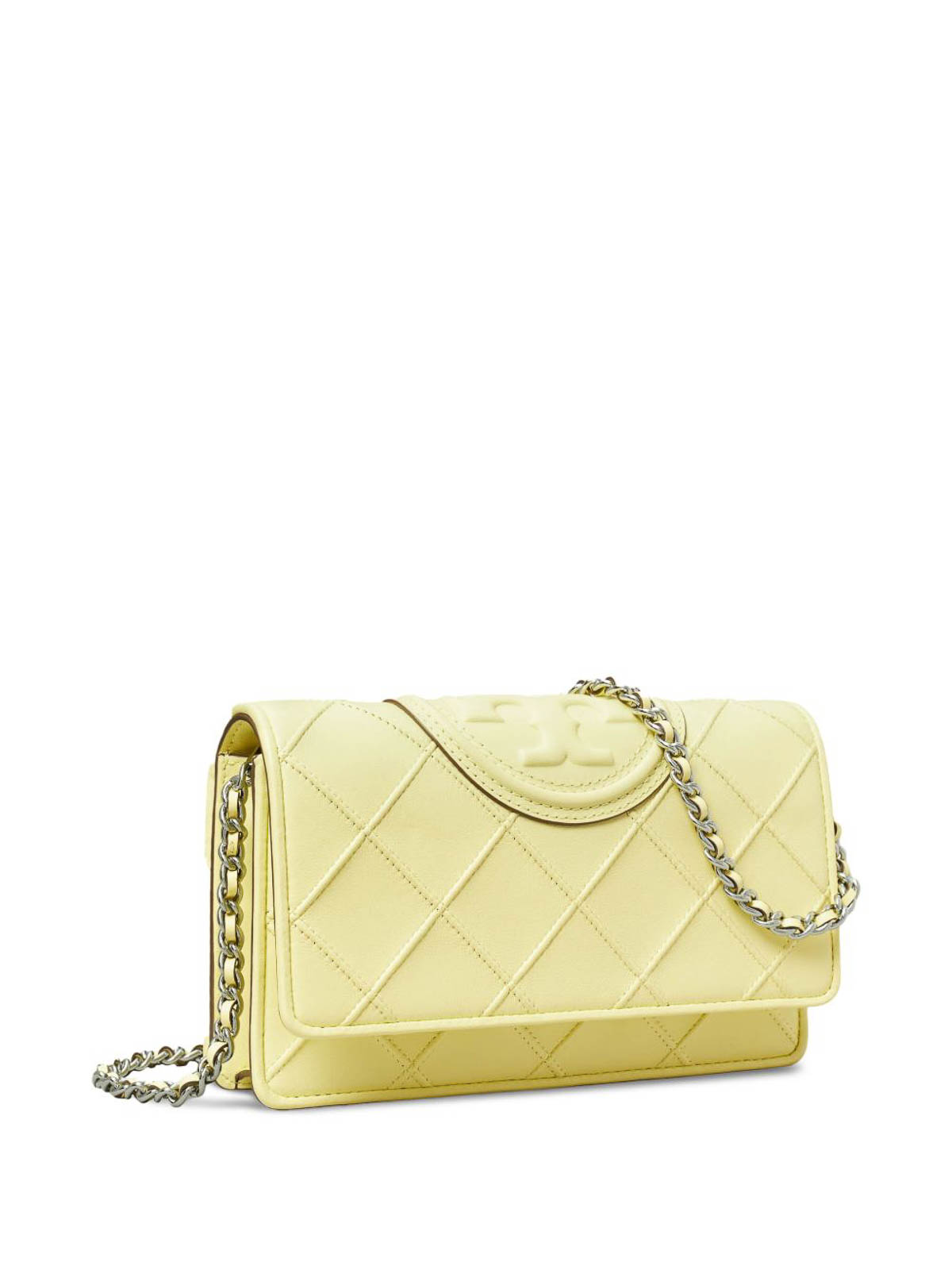Tory Burch Leather Crossbody Bag In Pastel Yellow In Yellow