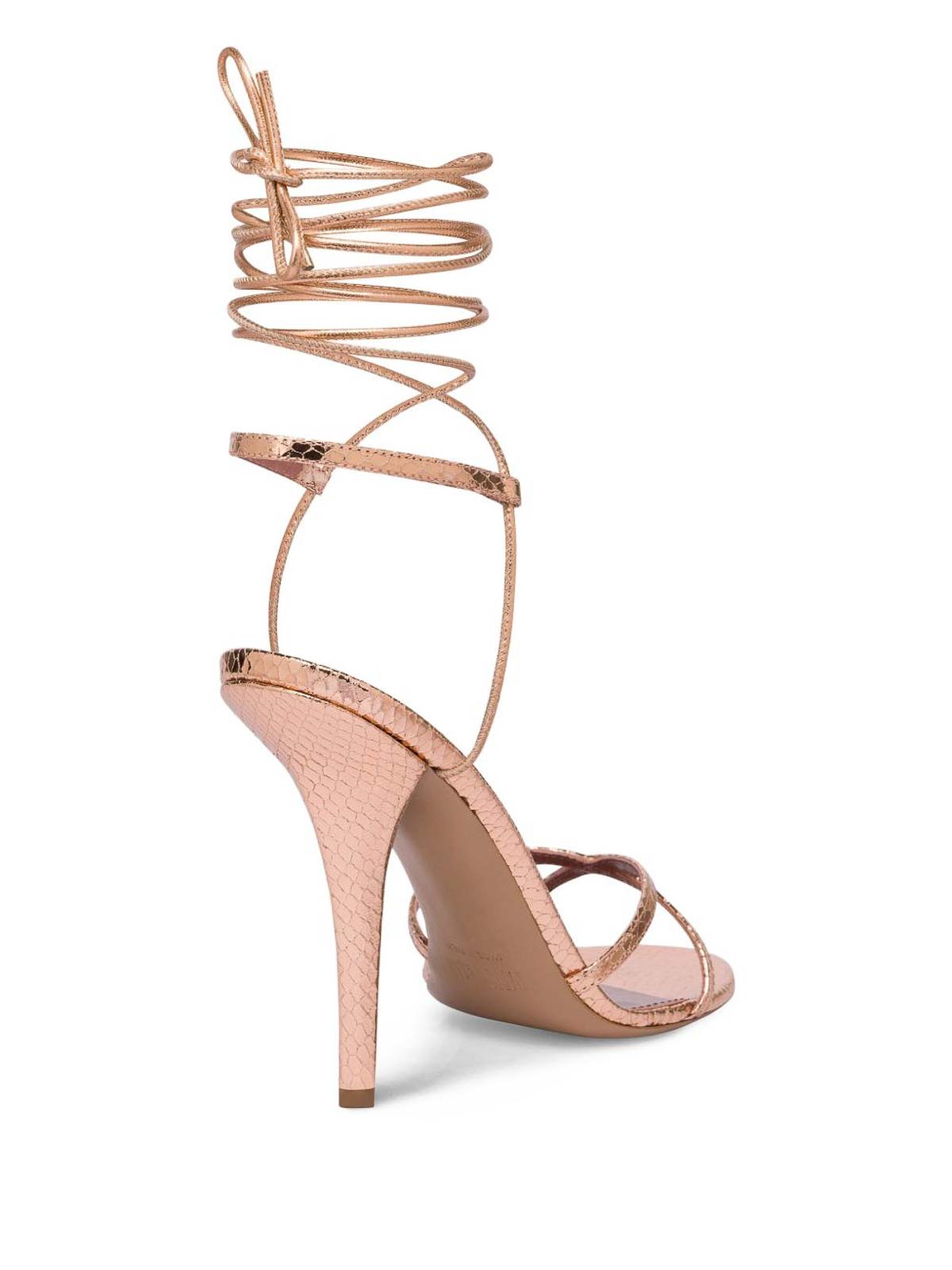 Paris Texas Linda Sandals With Heel In Gold Leather In Gold