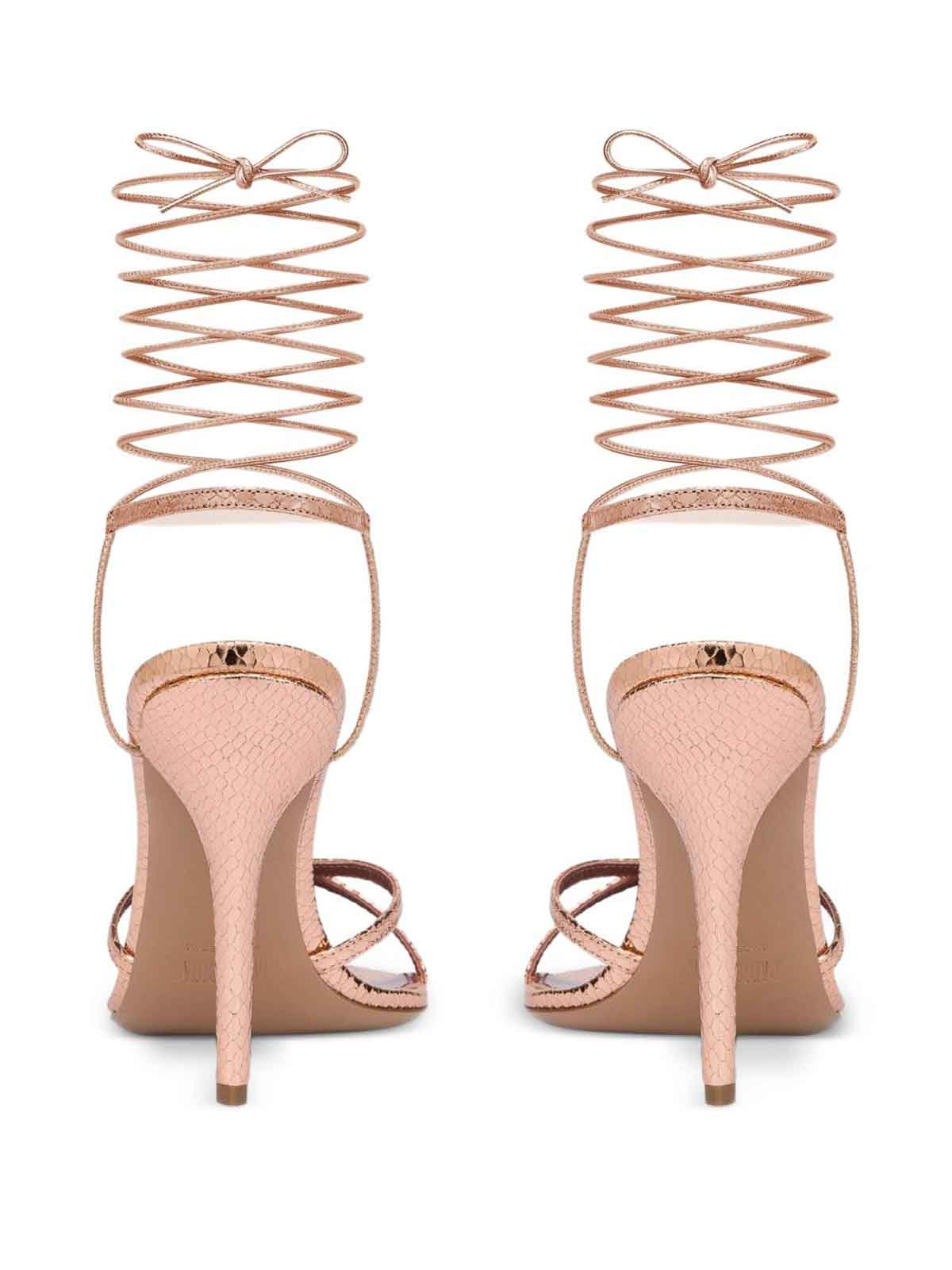 Paris Texas Linda Sandals With Heel In Gold Leather In Gold