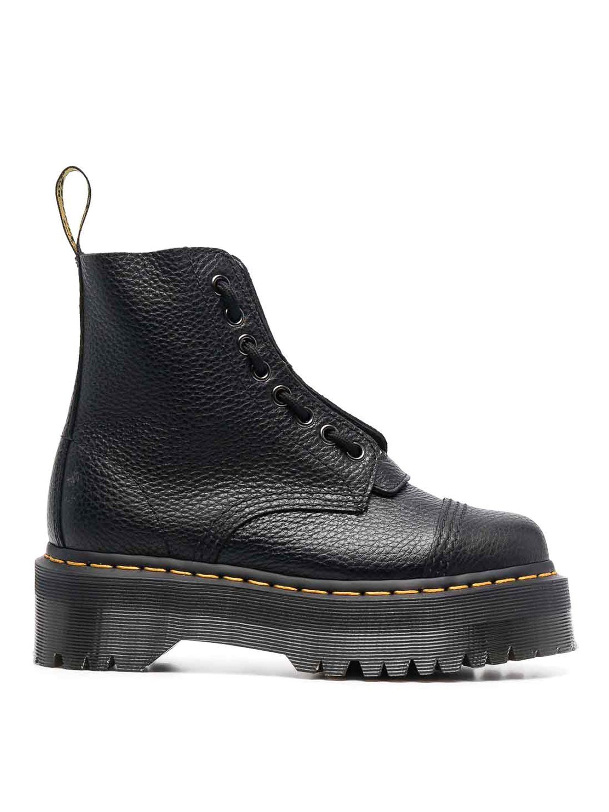 Dr. Martens' Sinclair Black Leather Lace-up Boots In Black