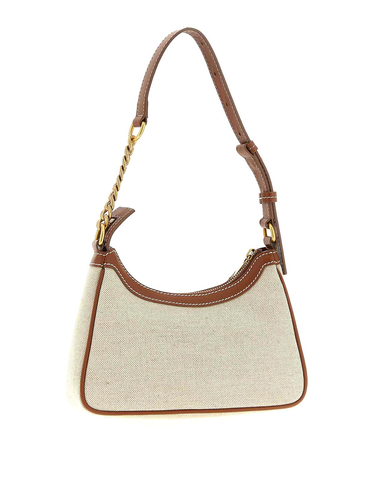 Balmain Shoulder Bag With Adjustable Strap And Chain Detail In Brown