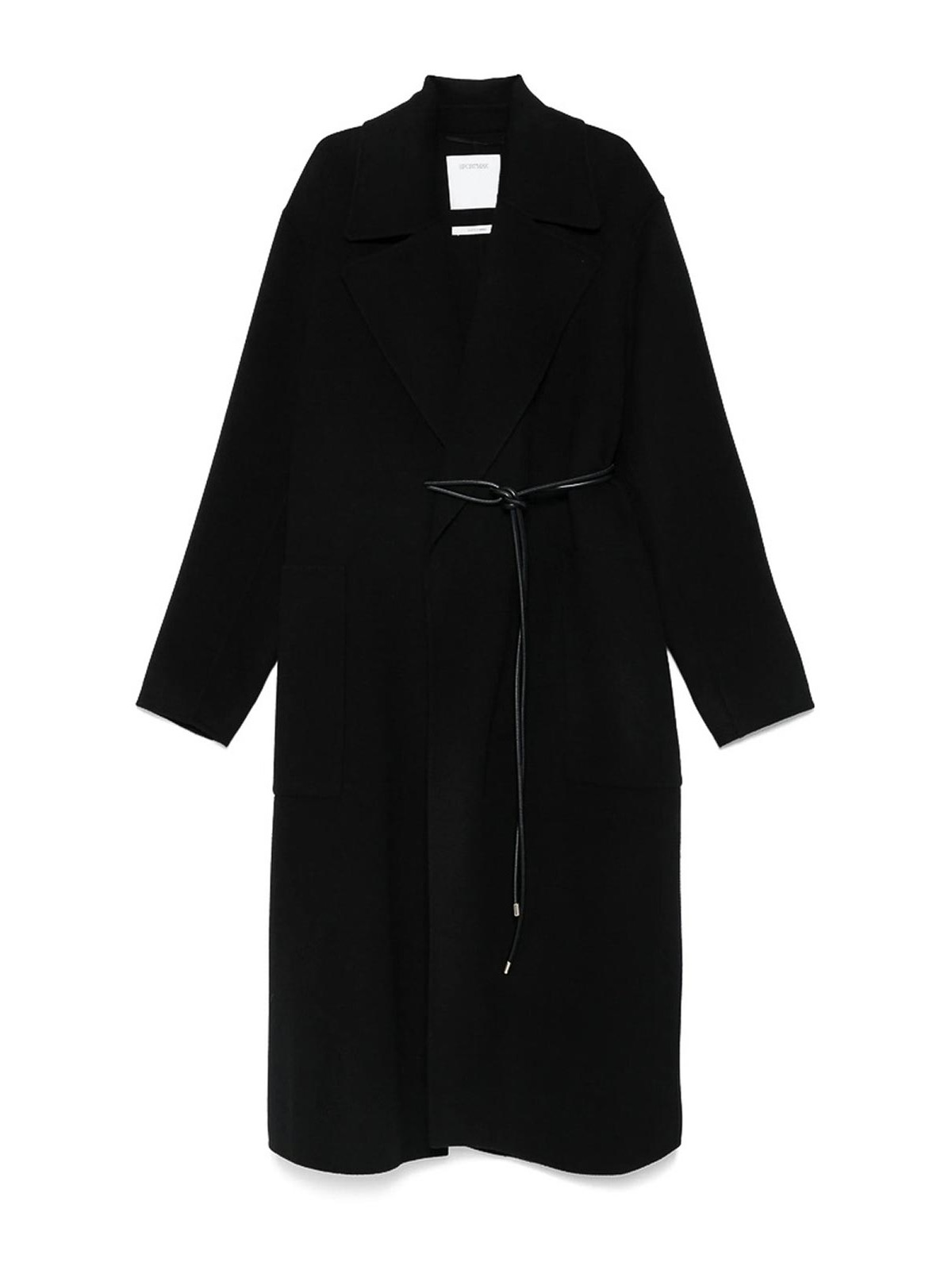 Sportmax Belted Double-breasted Coat In Black