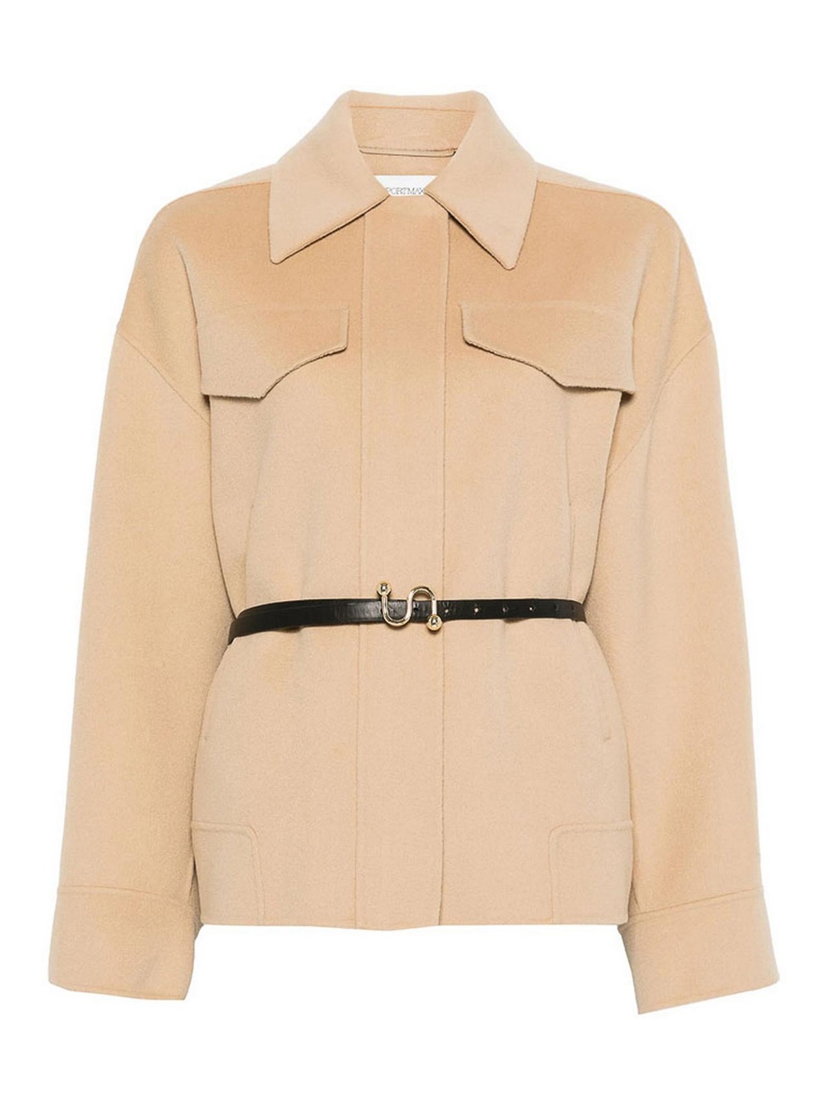 Sportmax Lapel Long-sleeved Suit Jacket In Brown