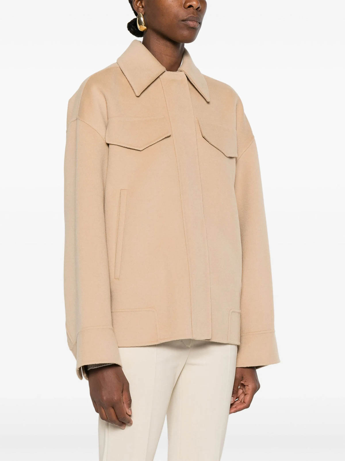 Sportmax Lapel Long-sleeved Suit Jacket In Brown