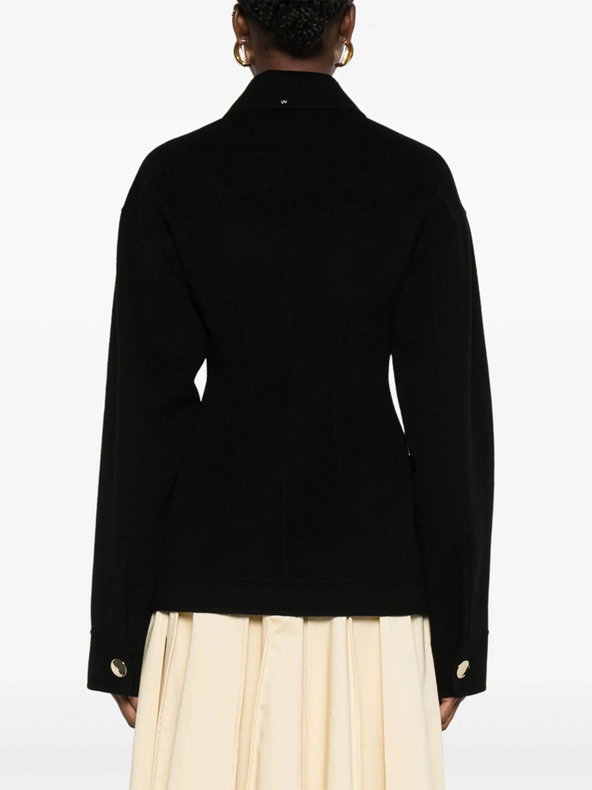 Sportmax Wool Jacket With Collar And Flap Pockets In Black