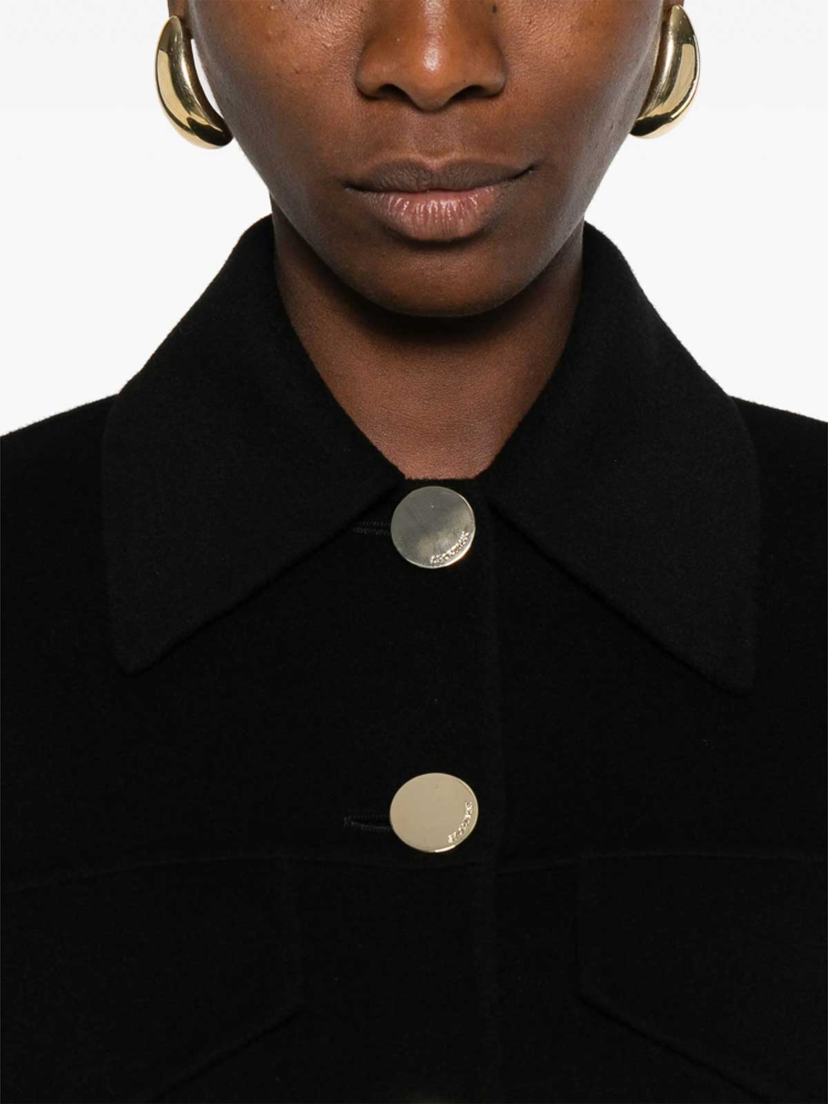 Sportmax Wool Jacket With Collar And Flap Pockets In Black