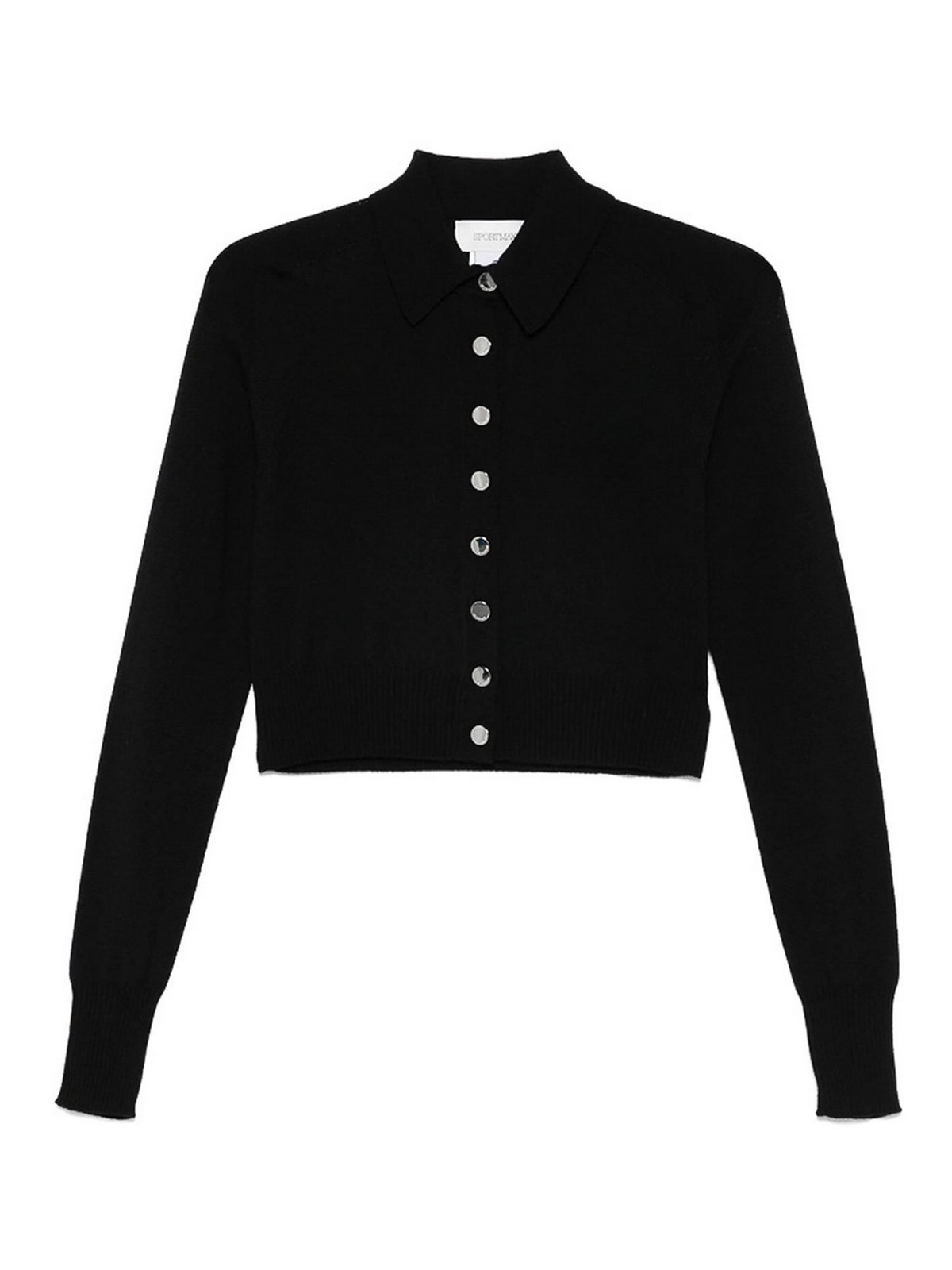 Sportmax Soft Fit Wool Cropped Cardigan Clothing In Black