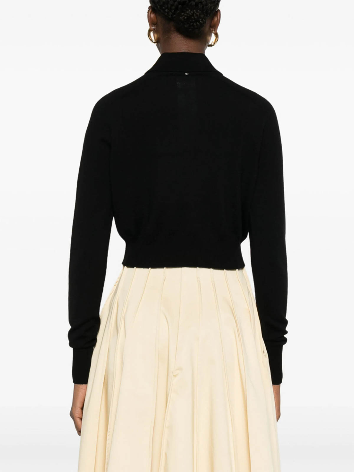 Sportmax Soft Fit Wool Cropped Cardigan Clothing In Black
