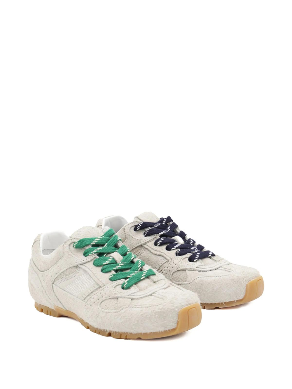 Alohas Tb.56 Suede Fuzzy Light Grey Leather Sneakers In Gray