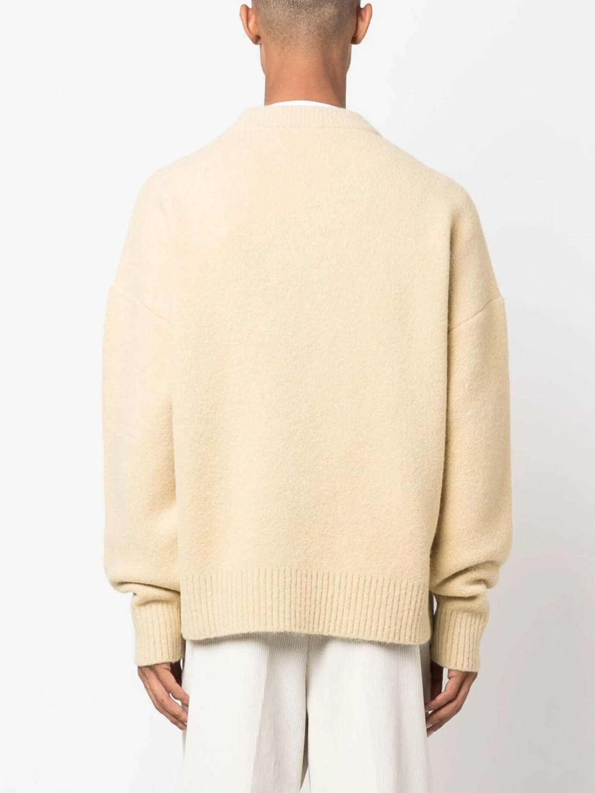 Ami Alexandre Mattiussi De Coeur Wool Blend Sweater In Neutral