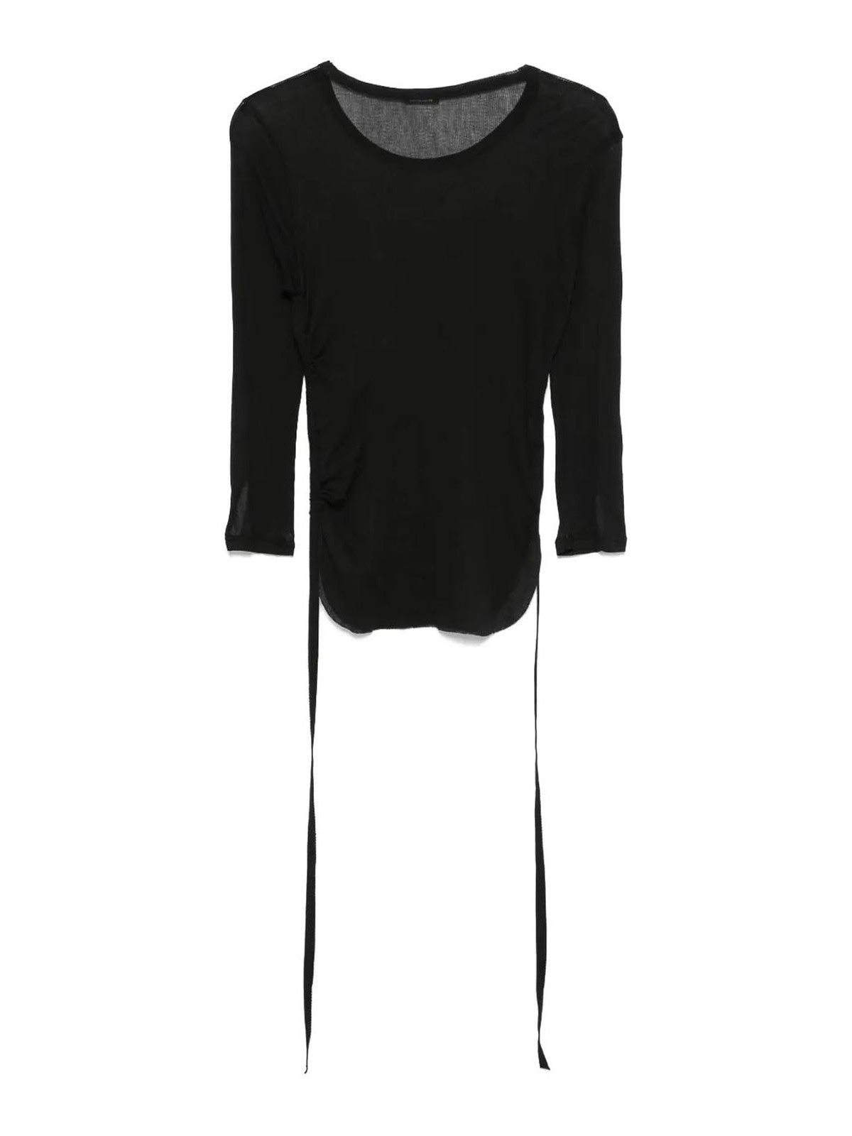 Ann Demeulemeester T-shirt With Draws In Black