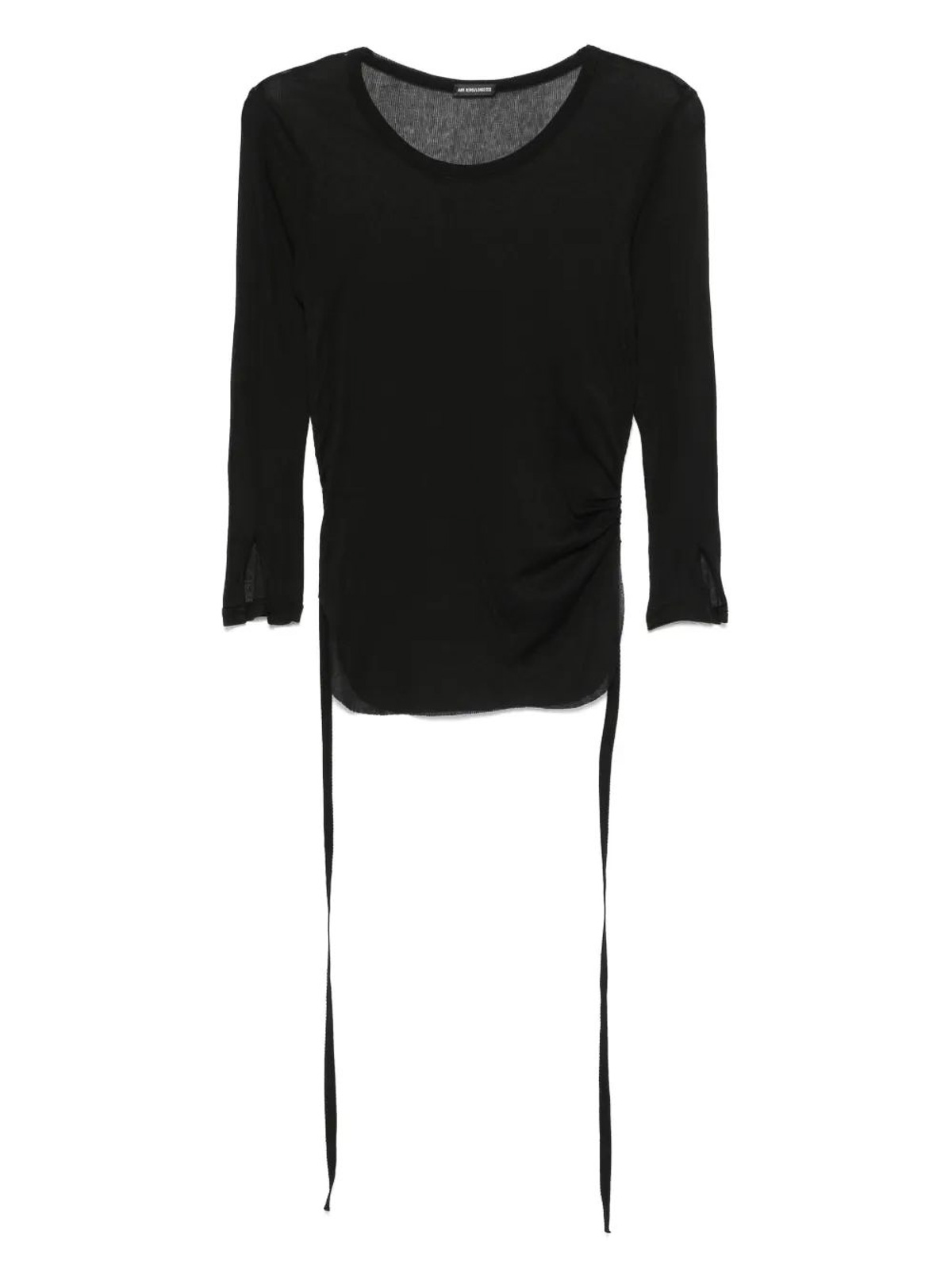 Ann Demeulemeester T-shirt With Draws In Black
