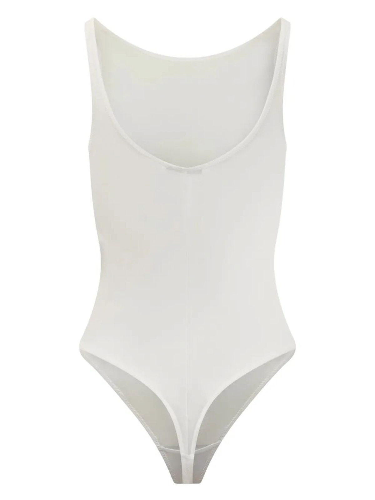 Elisabetta Franchi Scoop Neckline Thong Cut Lingerie In White