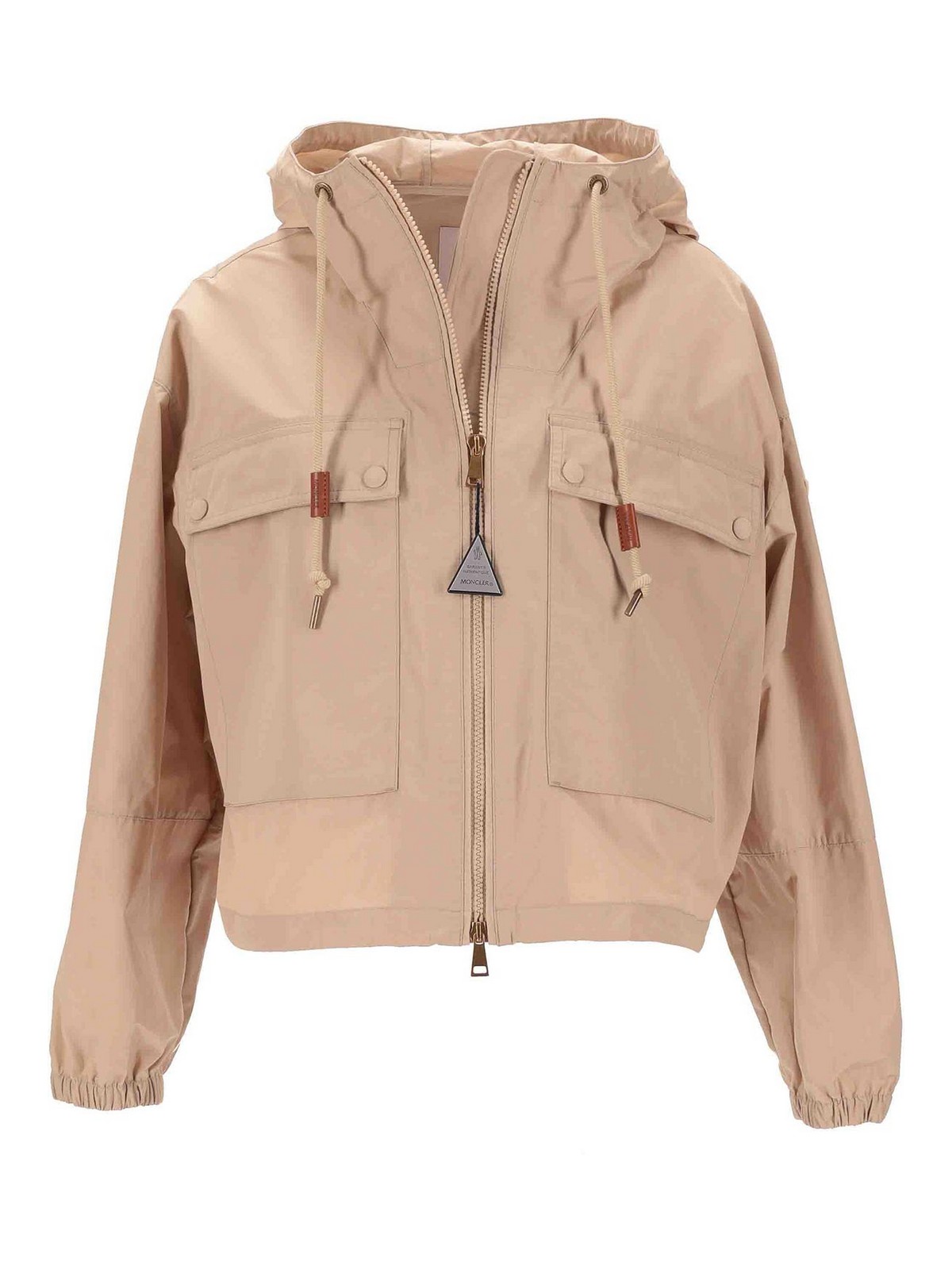 Moncler Sauvan Short Parka In Sand