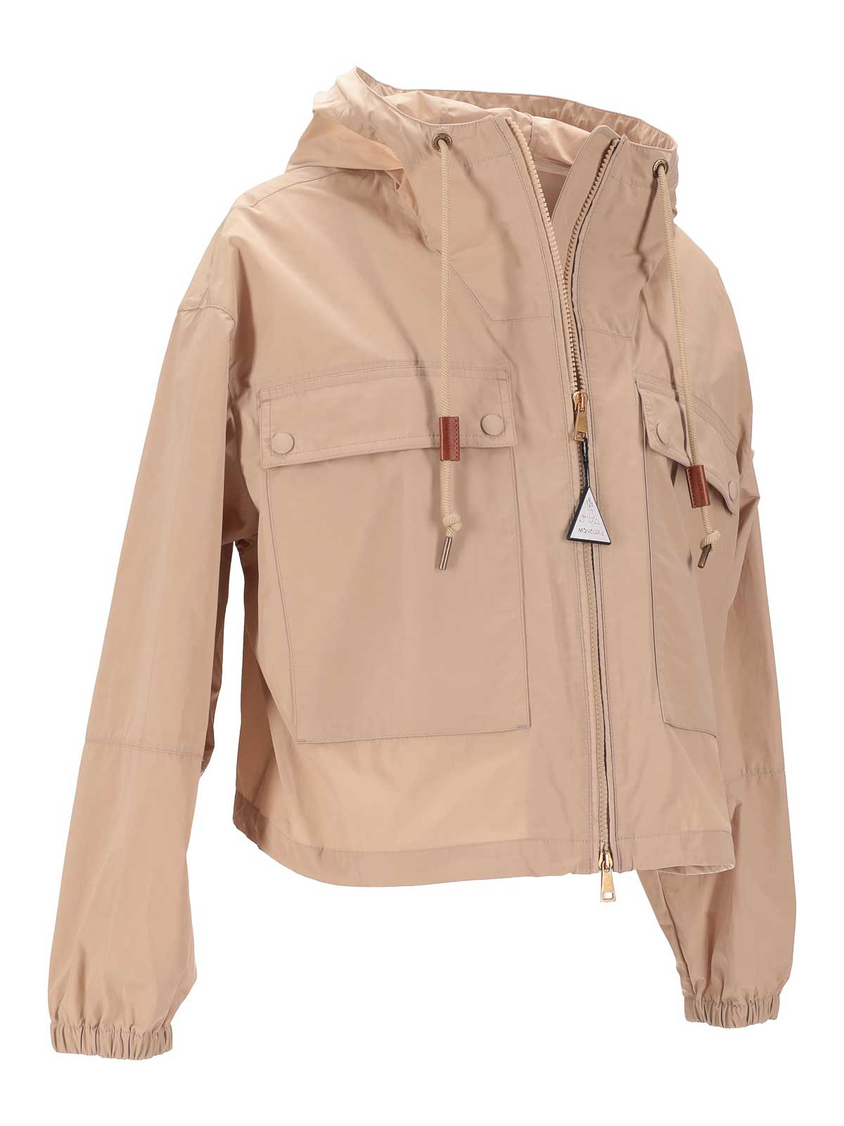 Moncler Sauvan Short Parka In Sand