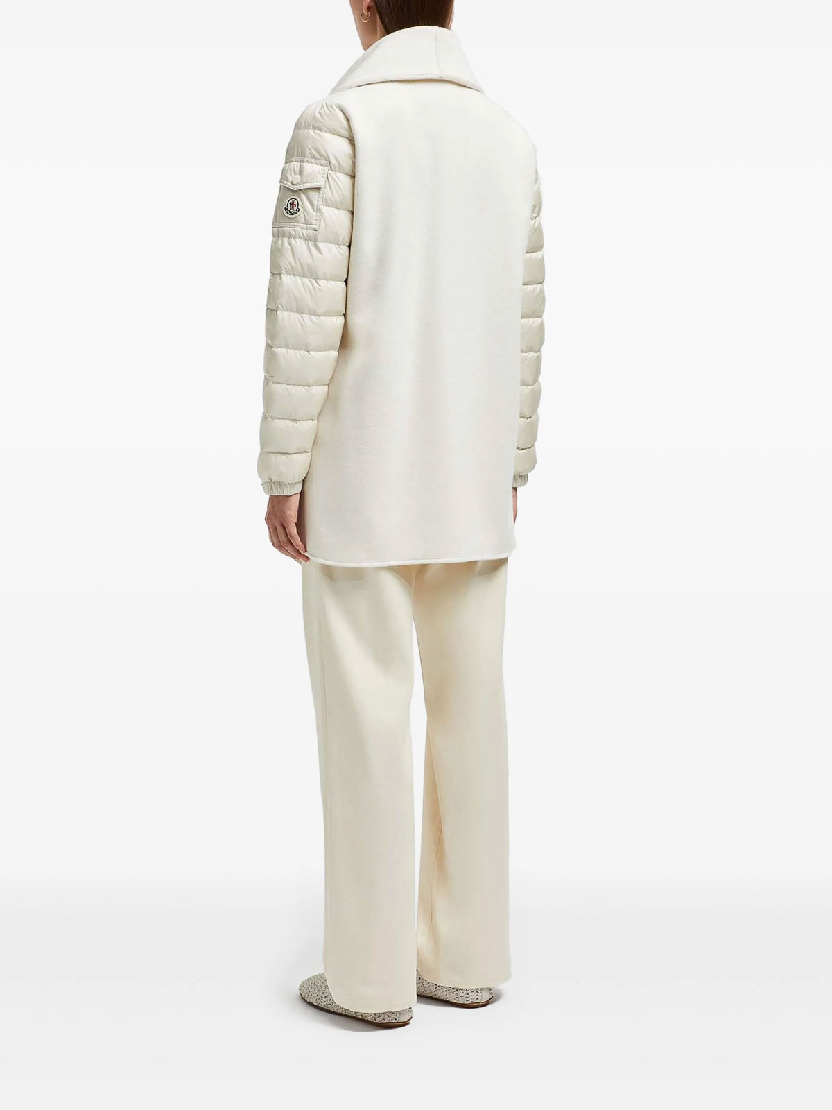 Moncler Padded Down Cape In Sand