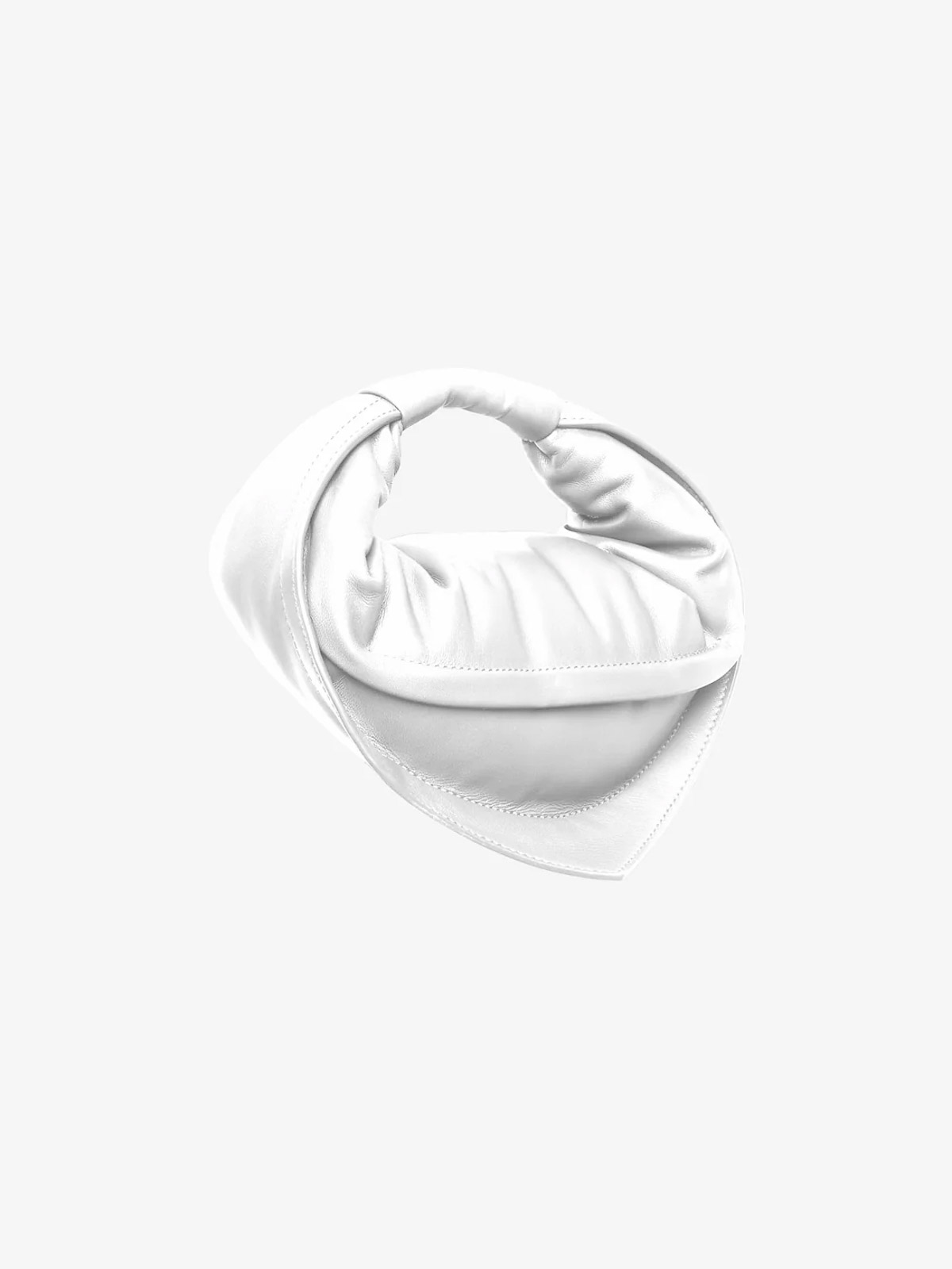 Federico Cina 'tortellino' White Mini Handbag With Adjustable And Removable Shoulder Strap And Logo Lettering On T In White