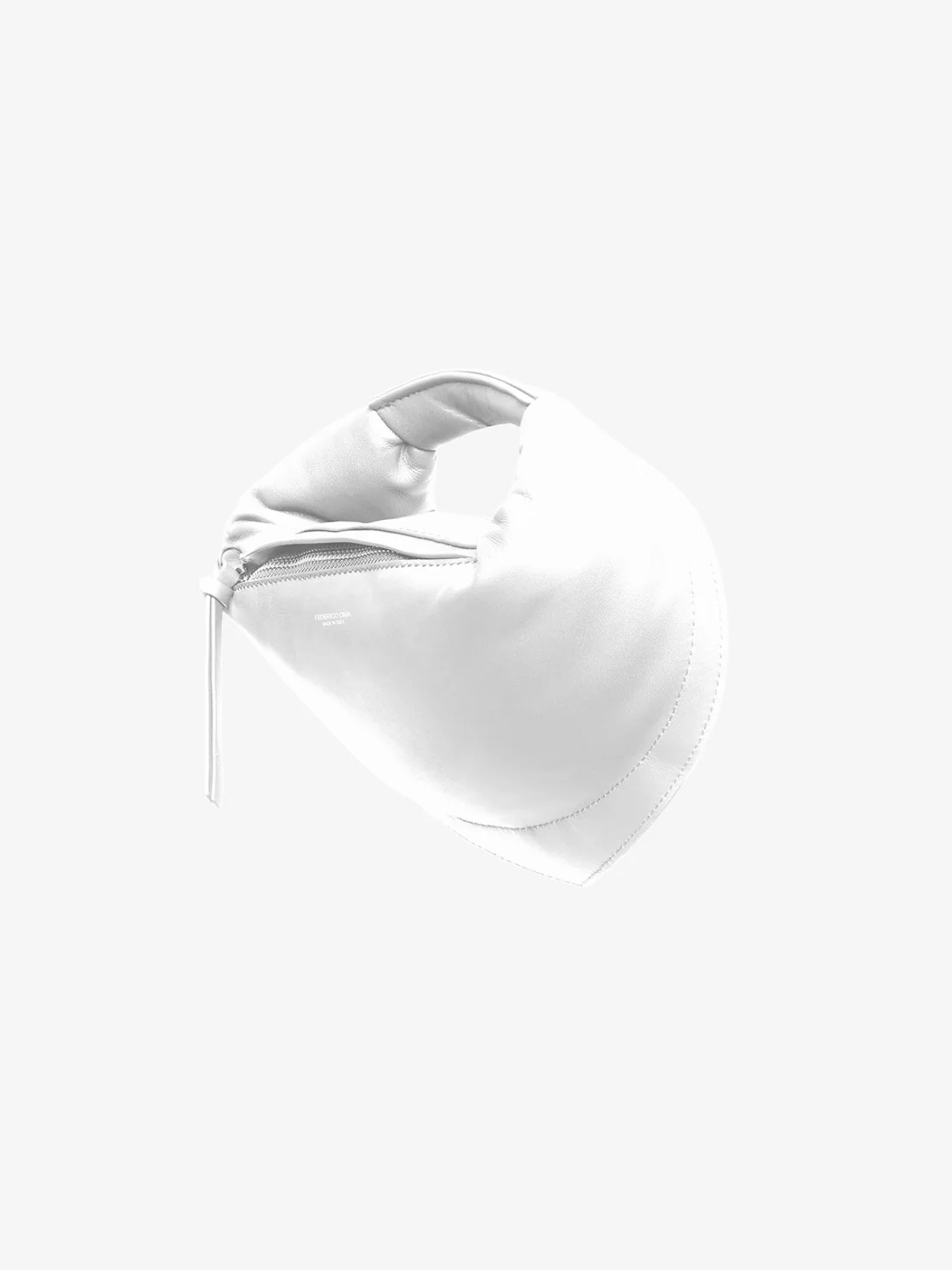 Federico Cina 'tortellino' White Mini Handbag With Adjustable And Removable Shoulder Strap And Logo Lettering On T In White