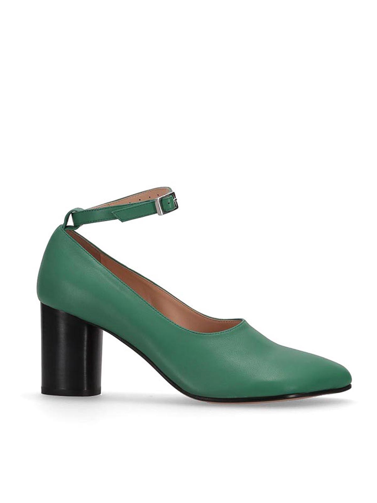 Niccolò Pasqualetti Obliqua Block Heel Pumps - Calfskin Leather In Green