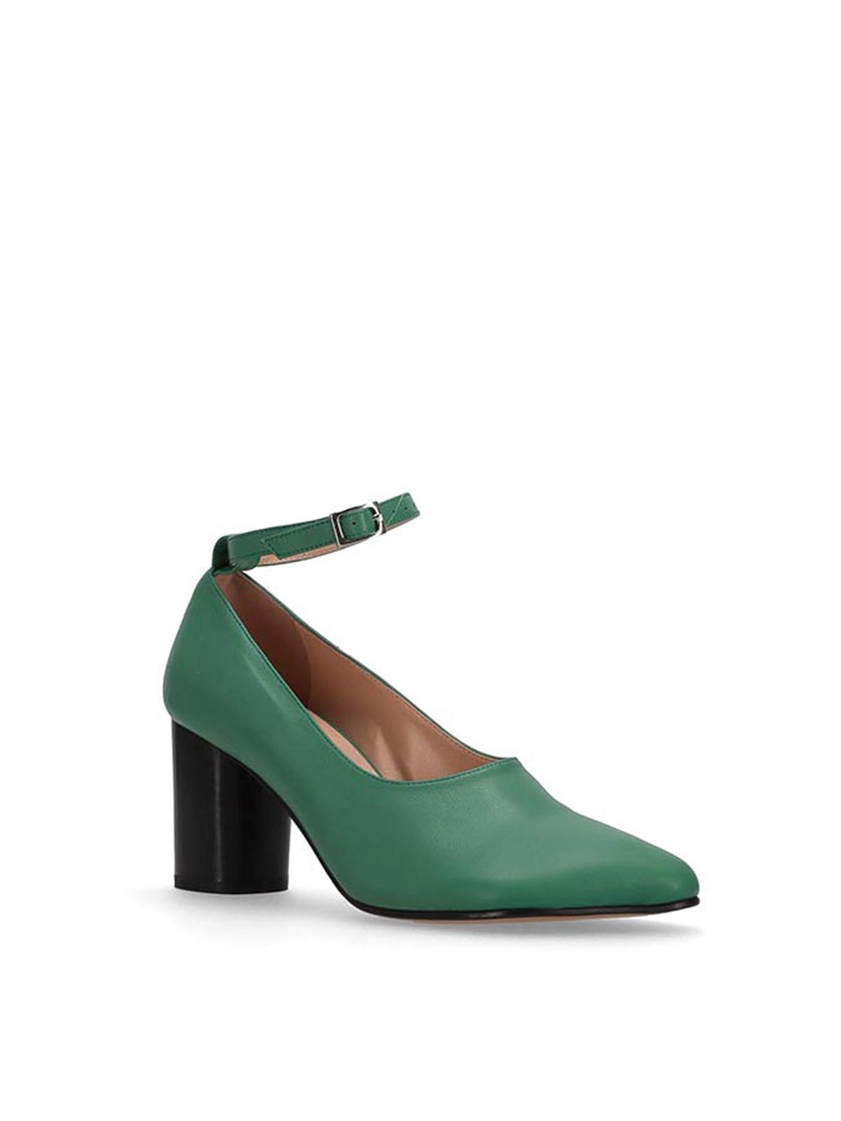 Niccolò Pasqualetti Obliqua Block Heel Pumps - Calfskin Leather In Green