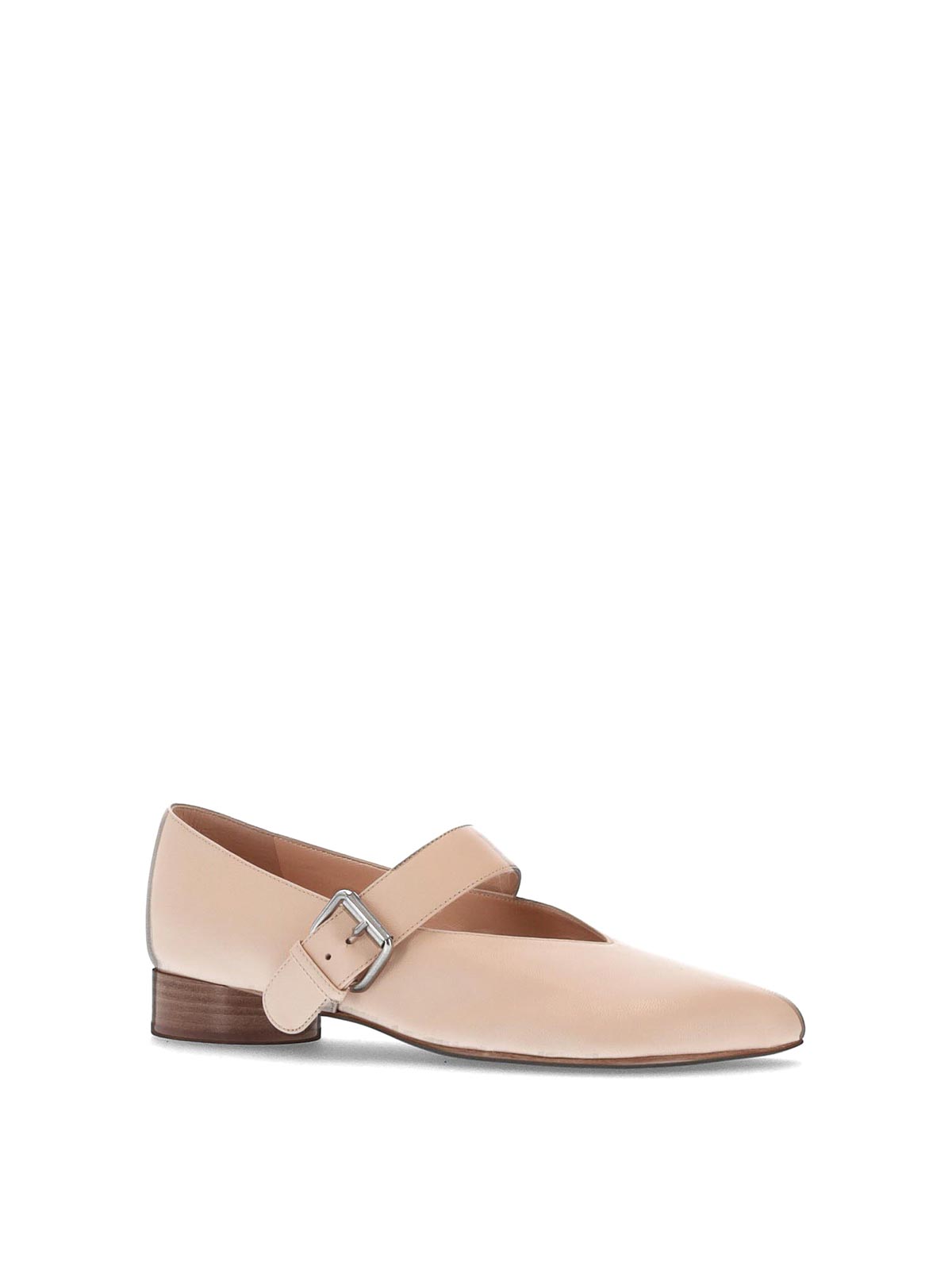 Niccolò Pasqualetti Obliqua Strap Ballerinas - Calfskin Leather In Sand
