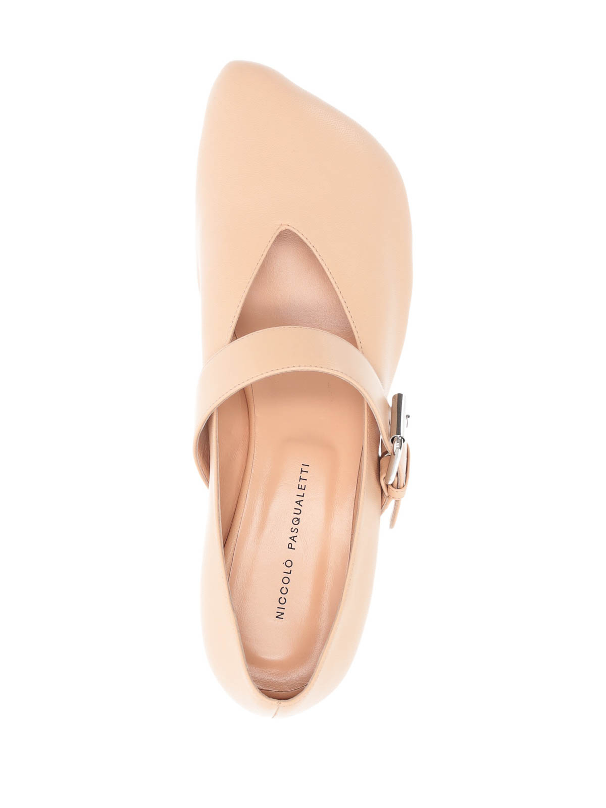 Niccolò Pasqualetti Obliqua Strap Ballerinas - Calfskin Leather In Sand
