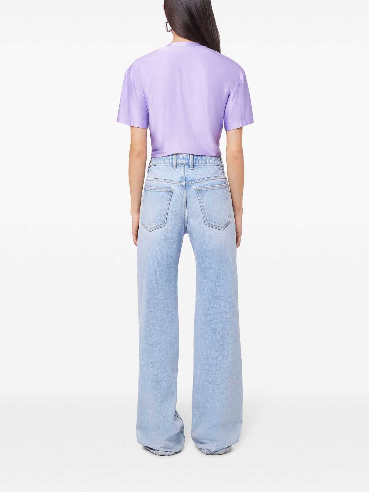 Rabanne Cropped T-shirt With Piercing Detail In Purple