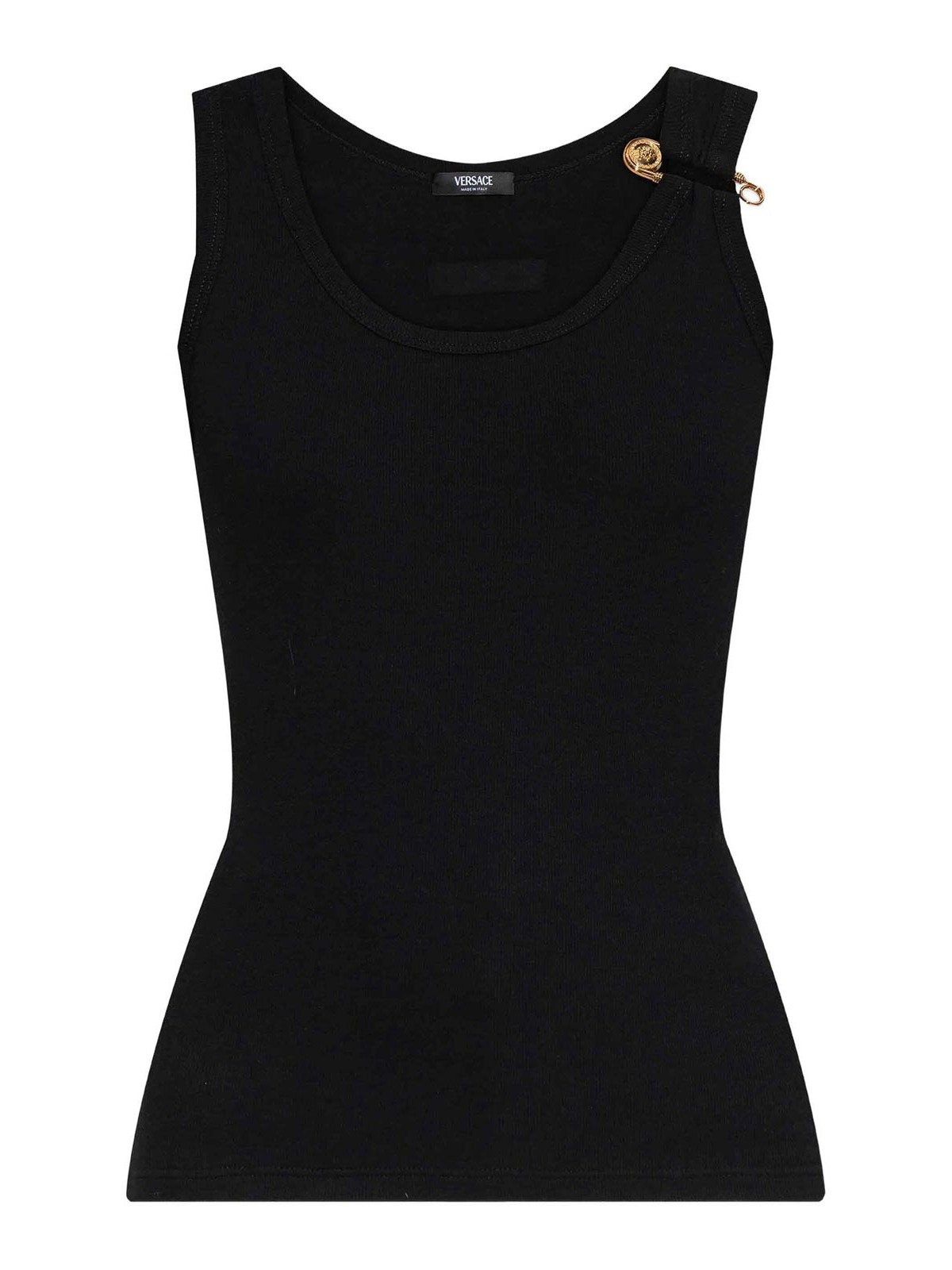 Versace Tank Top With Logo In Black
